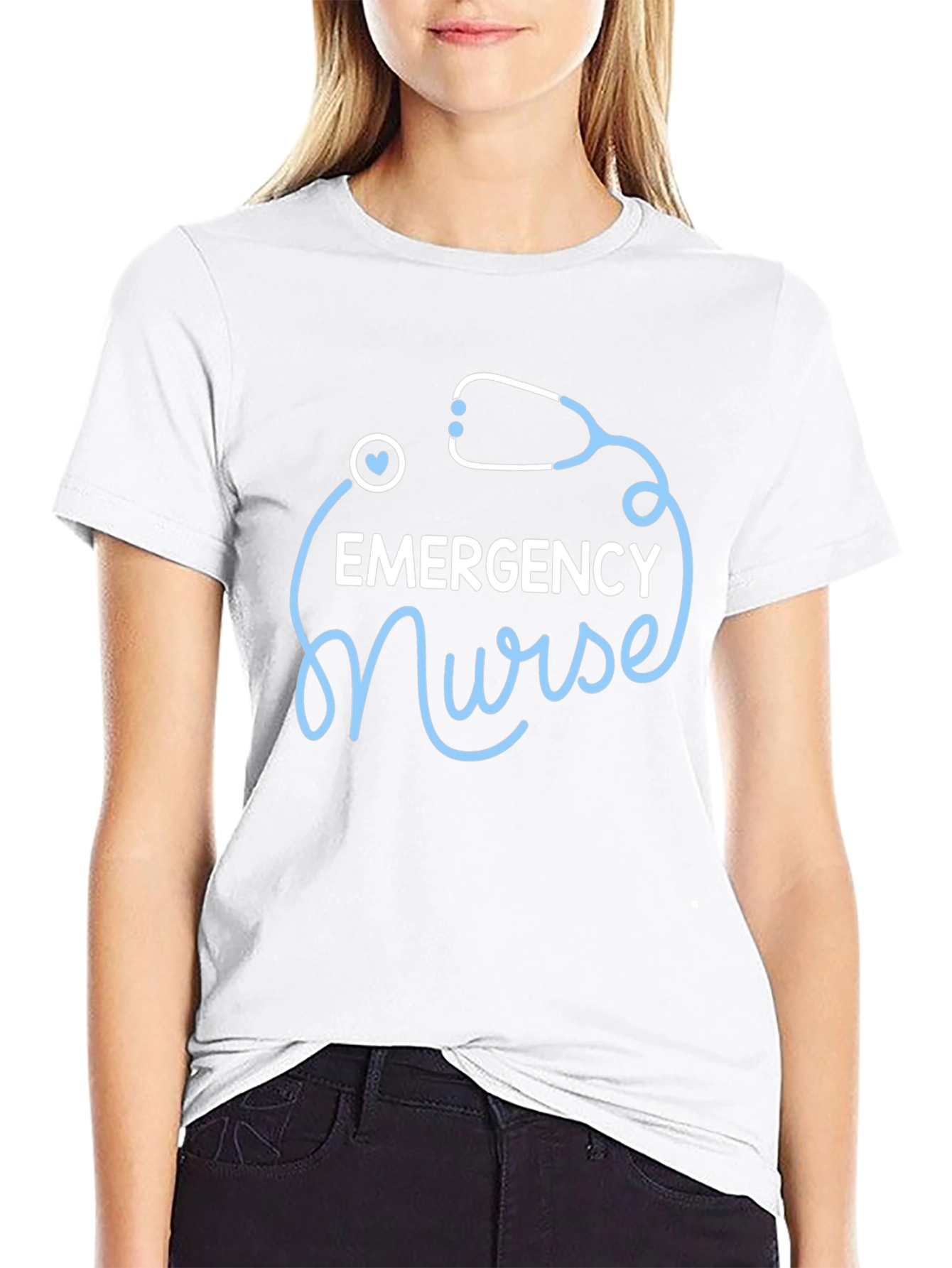 Emergency Nurse T-Shirt - Stethoscope Design