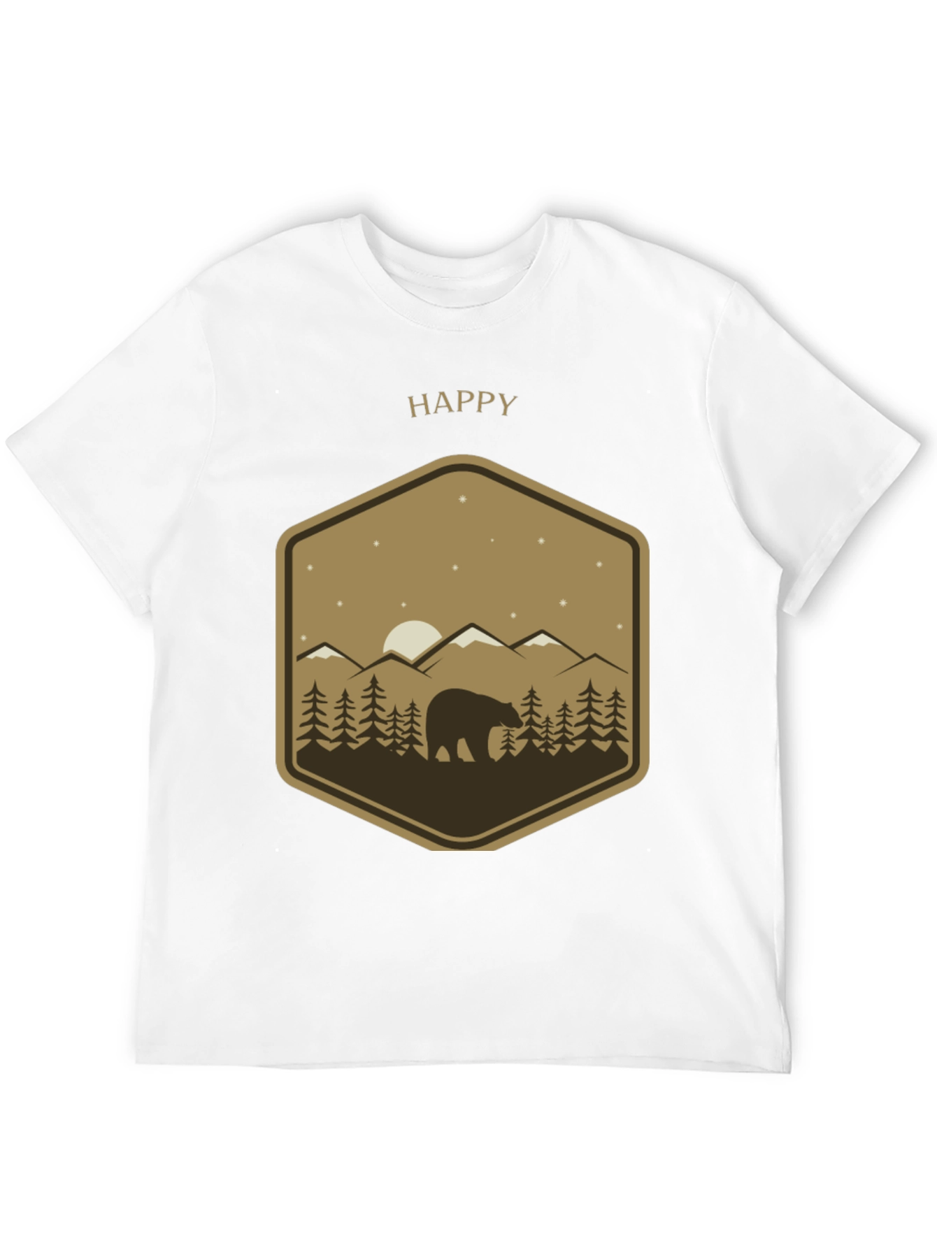 Happy Bear Mountain Scene Graphic Tee