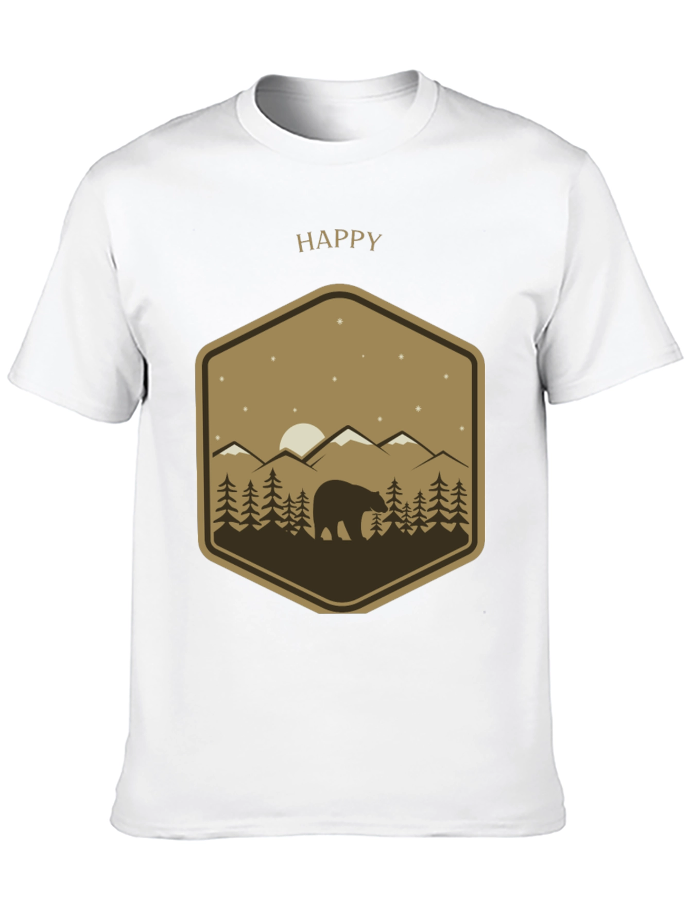 Happy Bear Mountain Scene Graphic Tee