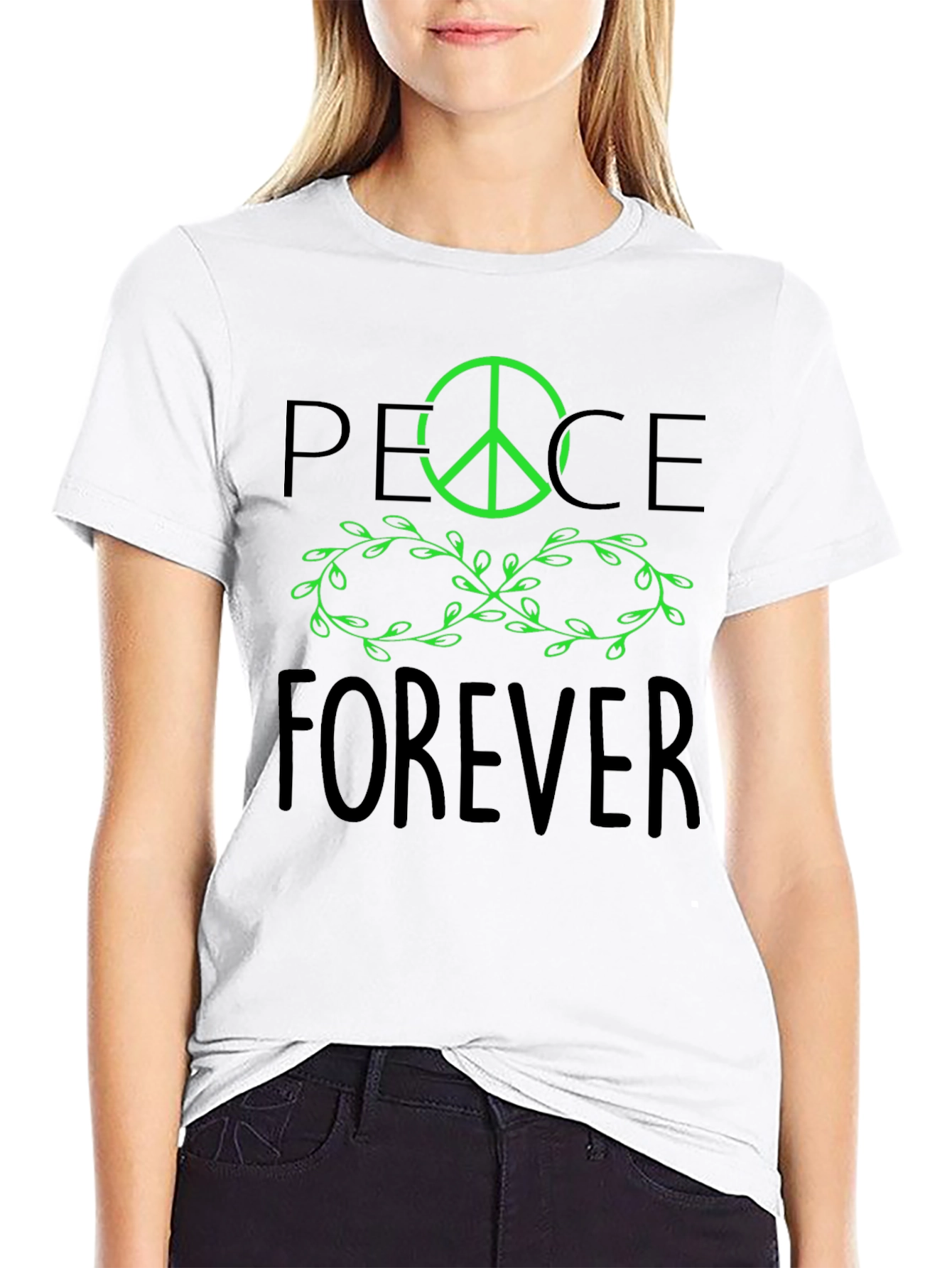 Peace Forever Black Graphic Tee
