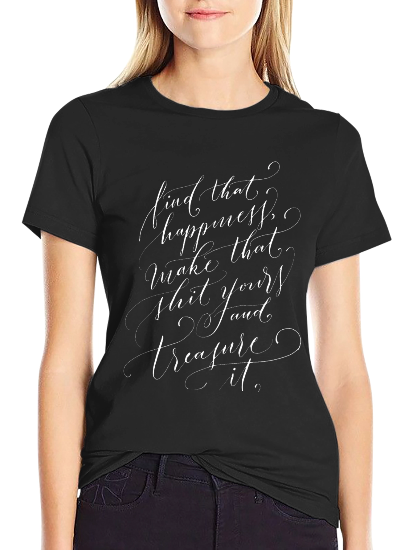 Inspirational Graphic Tee - Find Happiness T-Shirt