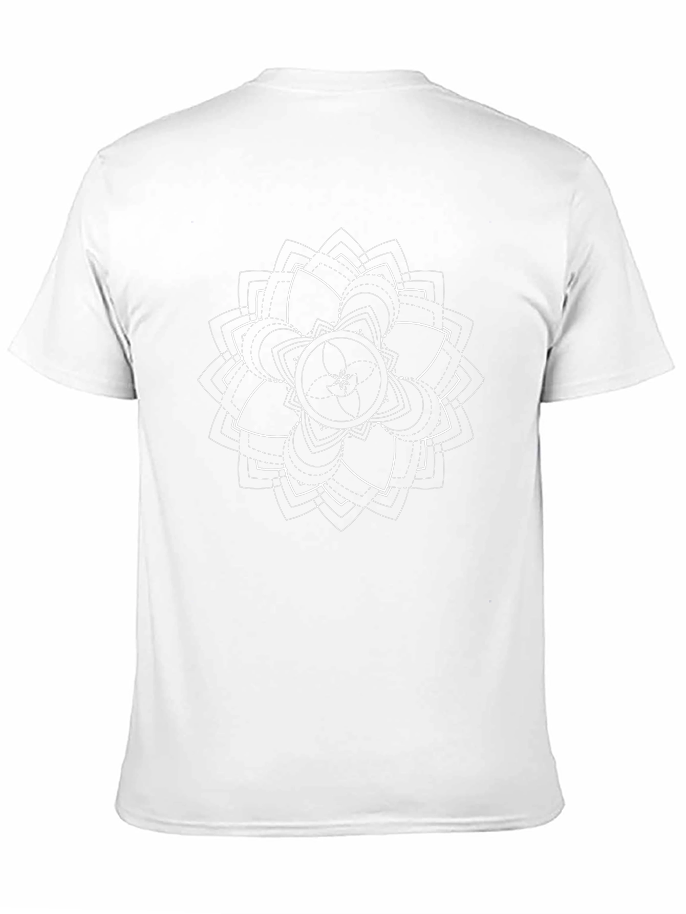Geometric Mandala Graphic Tee - Black Cotton Casual Shirt