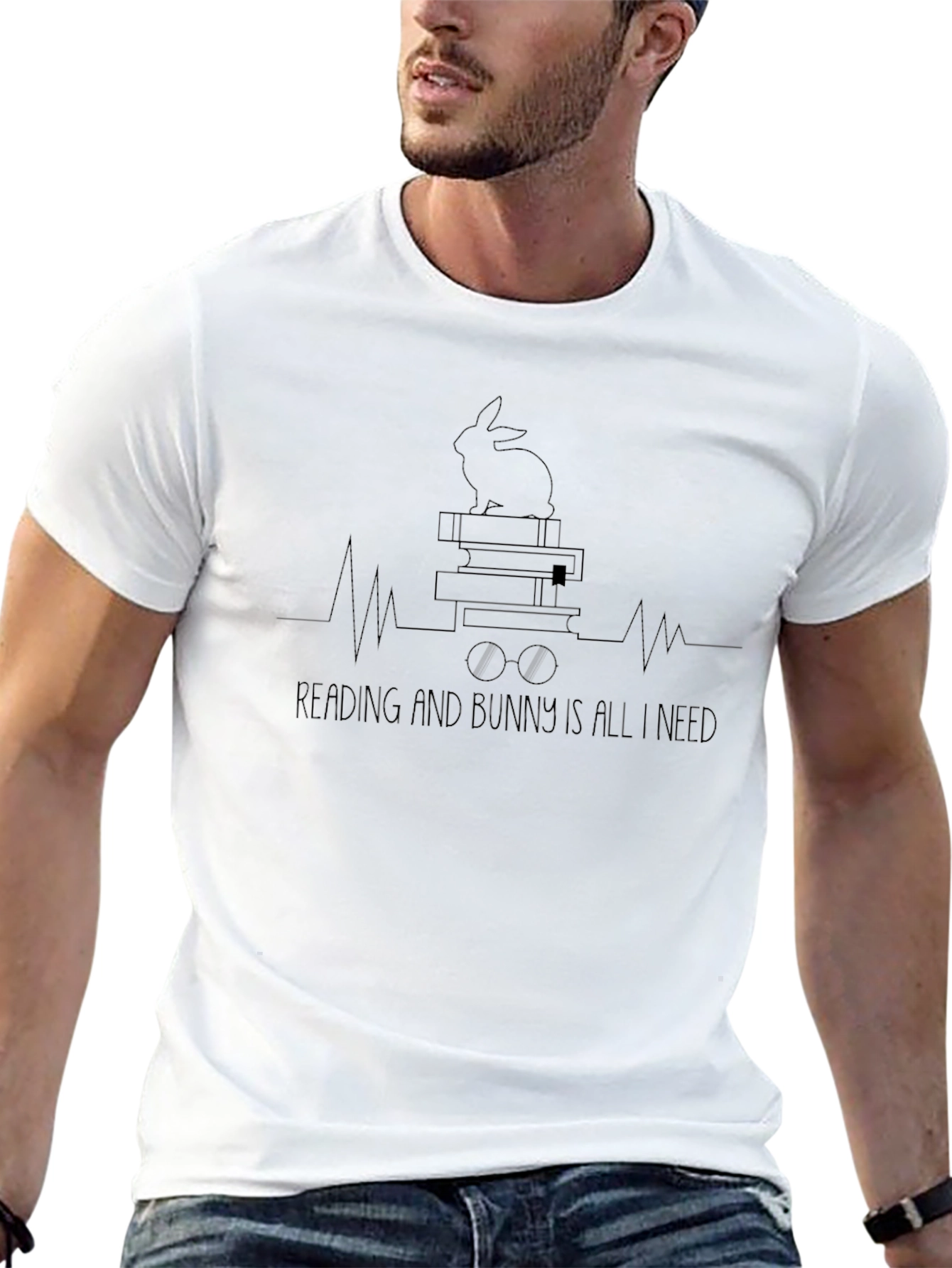 Reading and Bunny is All I Need Graphic T-Shirt