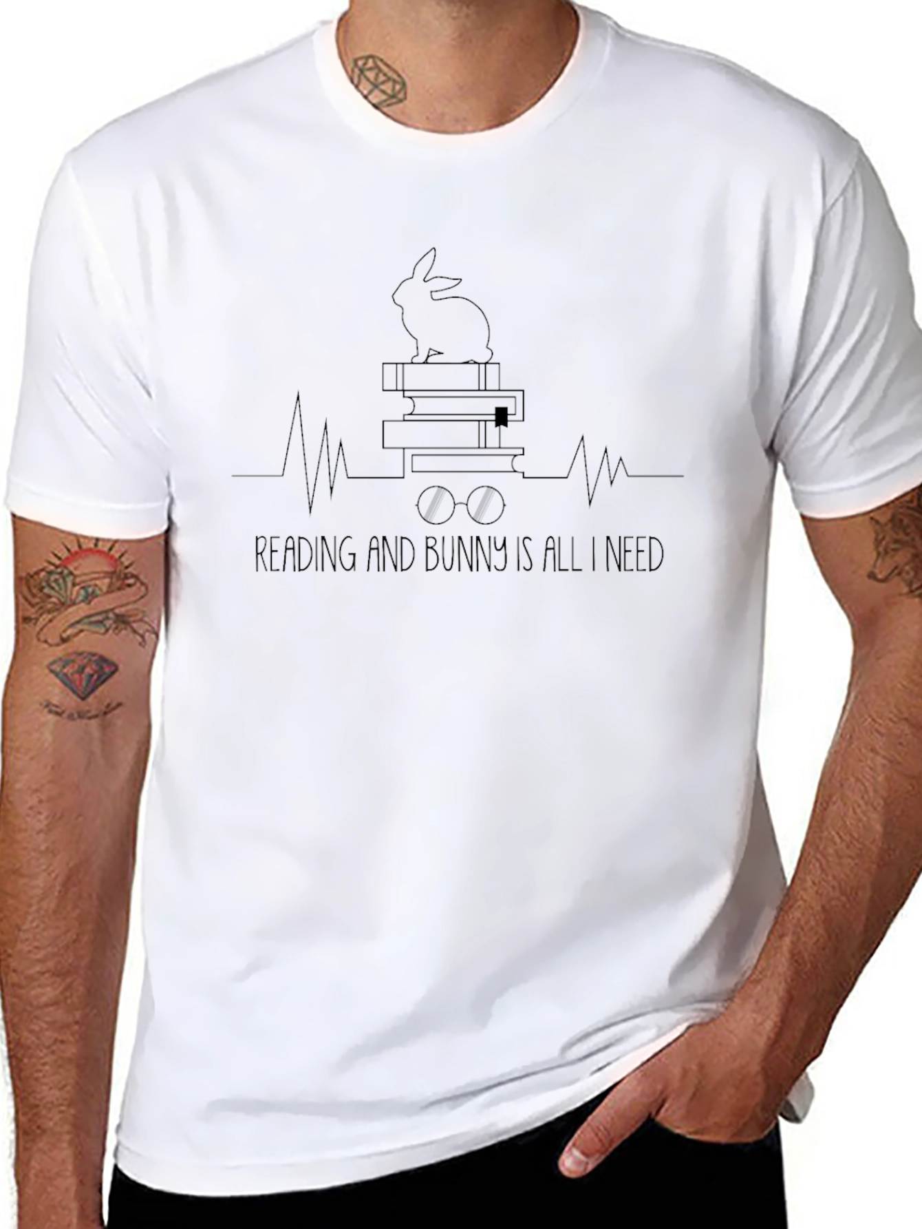 Reading and Bunny is All I Need Graphic T-Shirt