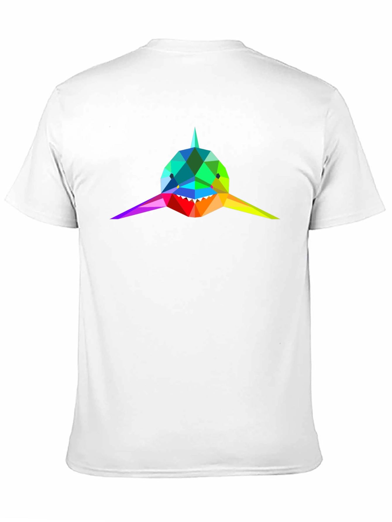 Geometric Shark Tee - Rainbow Design