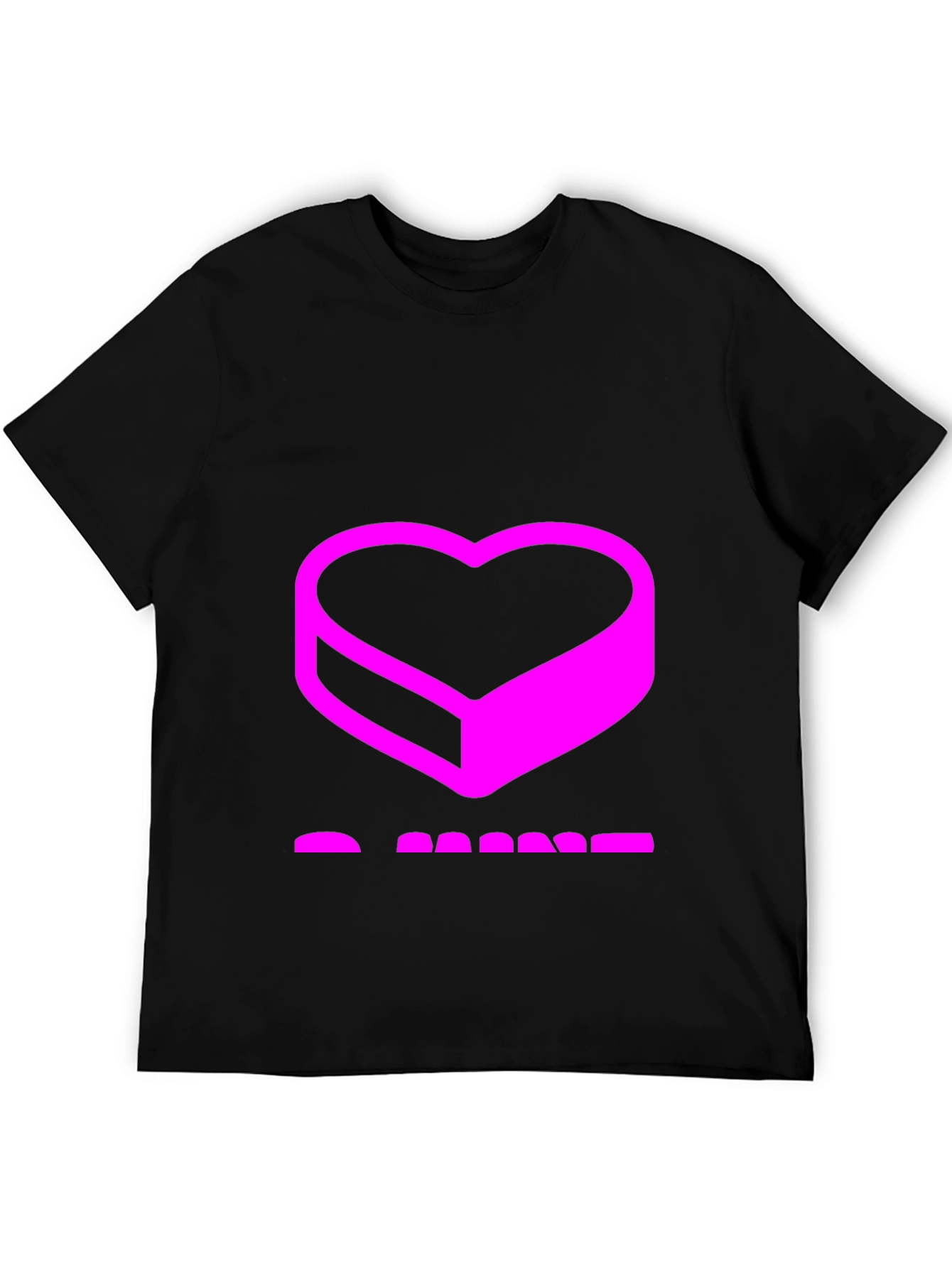 Abstract Heart Graphic Black T-Shirt