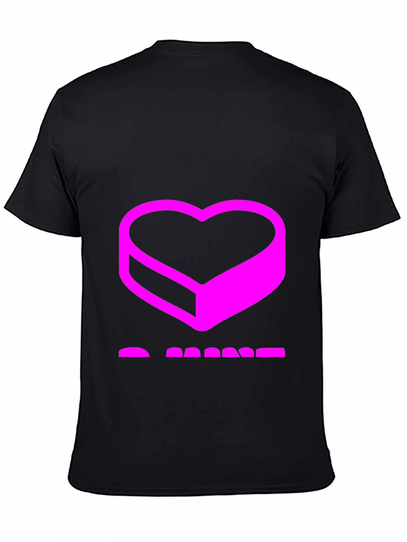 Abstract Heart Graphic Black T-Shirt
