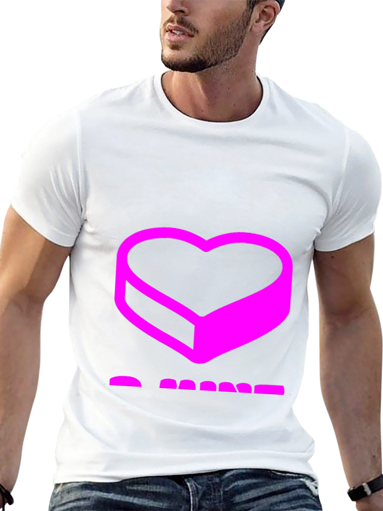 Abstract Heart Graphic Black T-Shirt