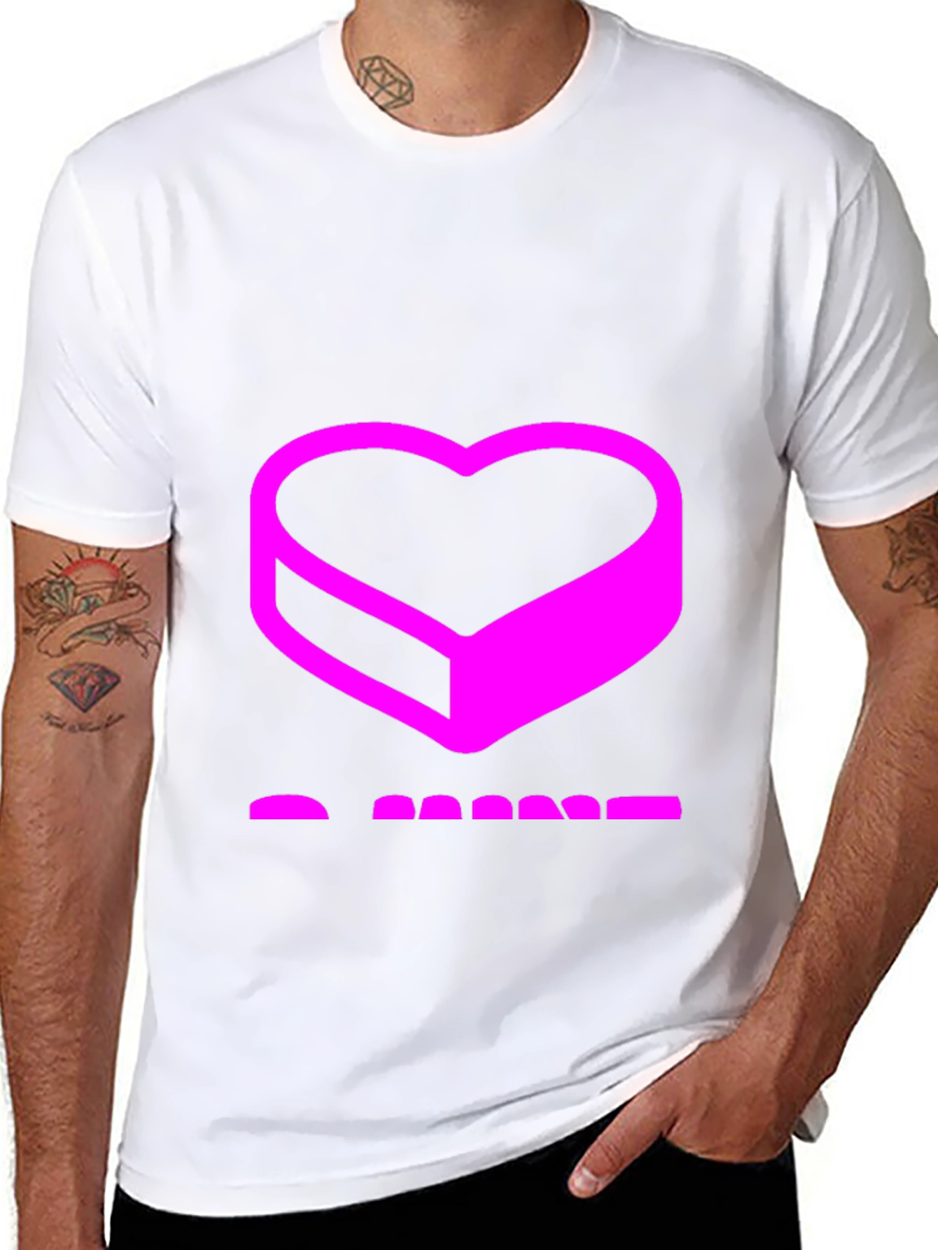 Abstract Heart Graphic Black T-Shirt