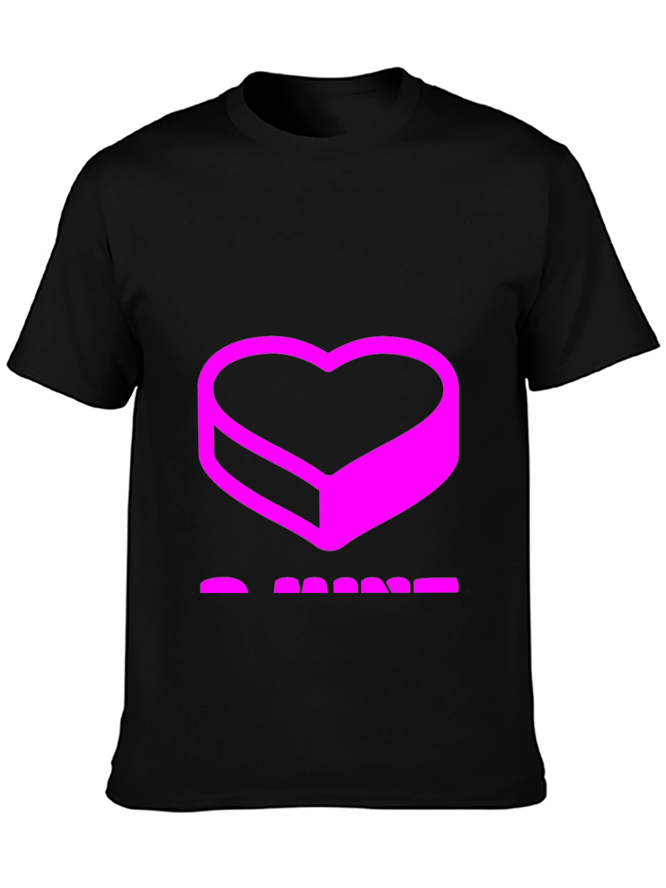 Abstract Heart Graphic Black T-Shirt