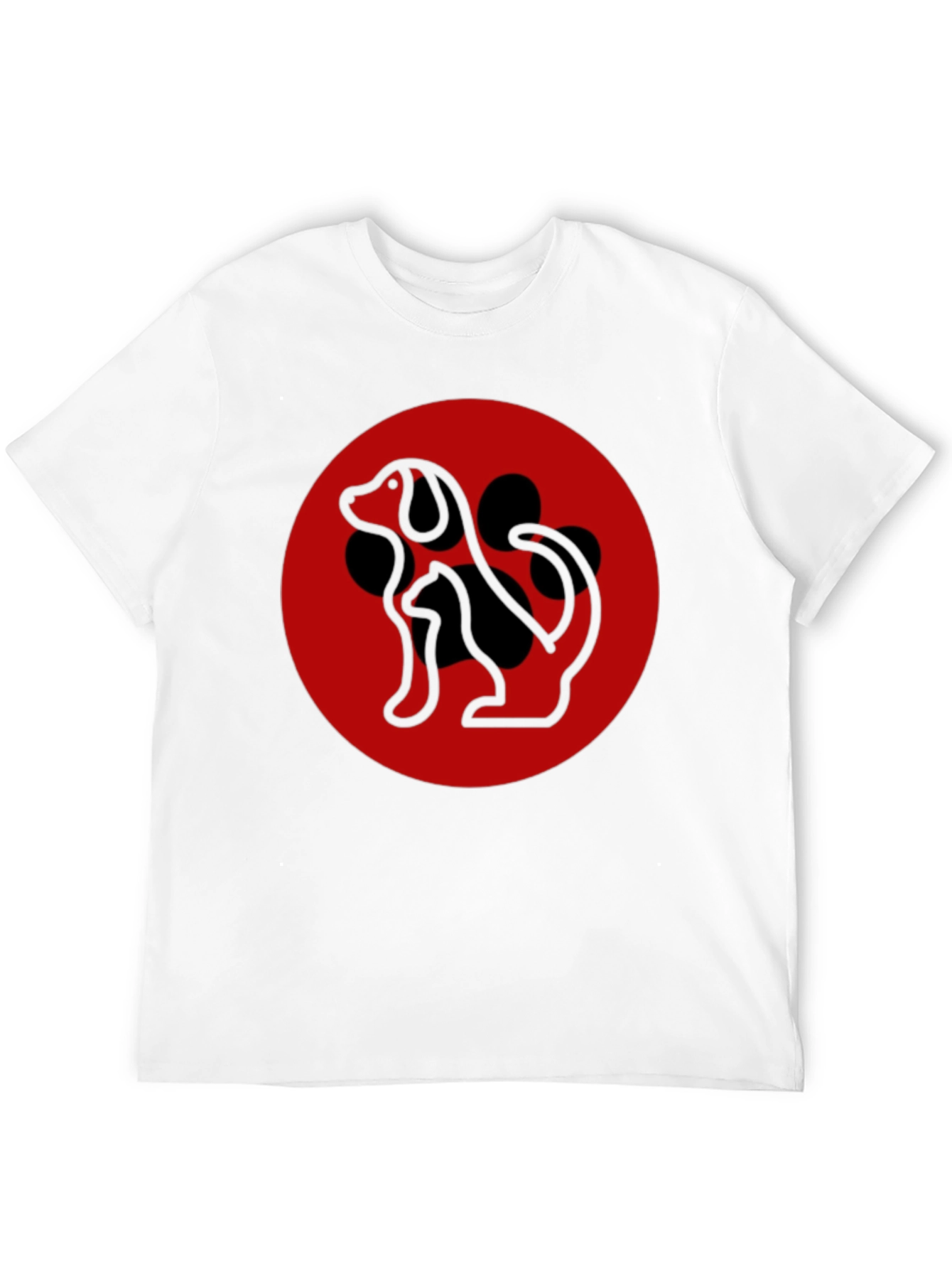 Dog Silhouette Graphic Tee - Black Casual T-Shirt