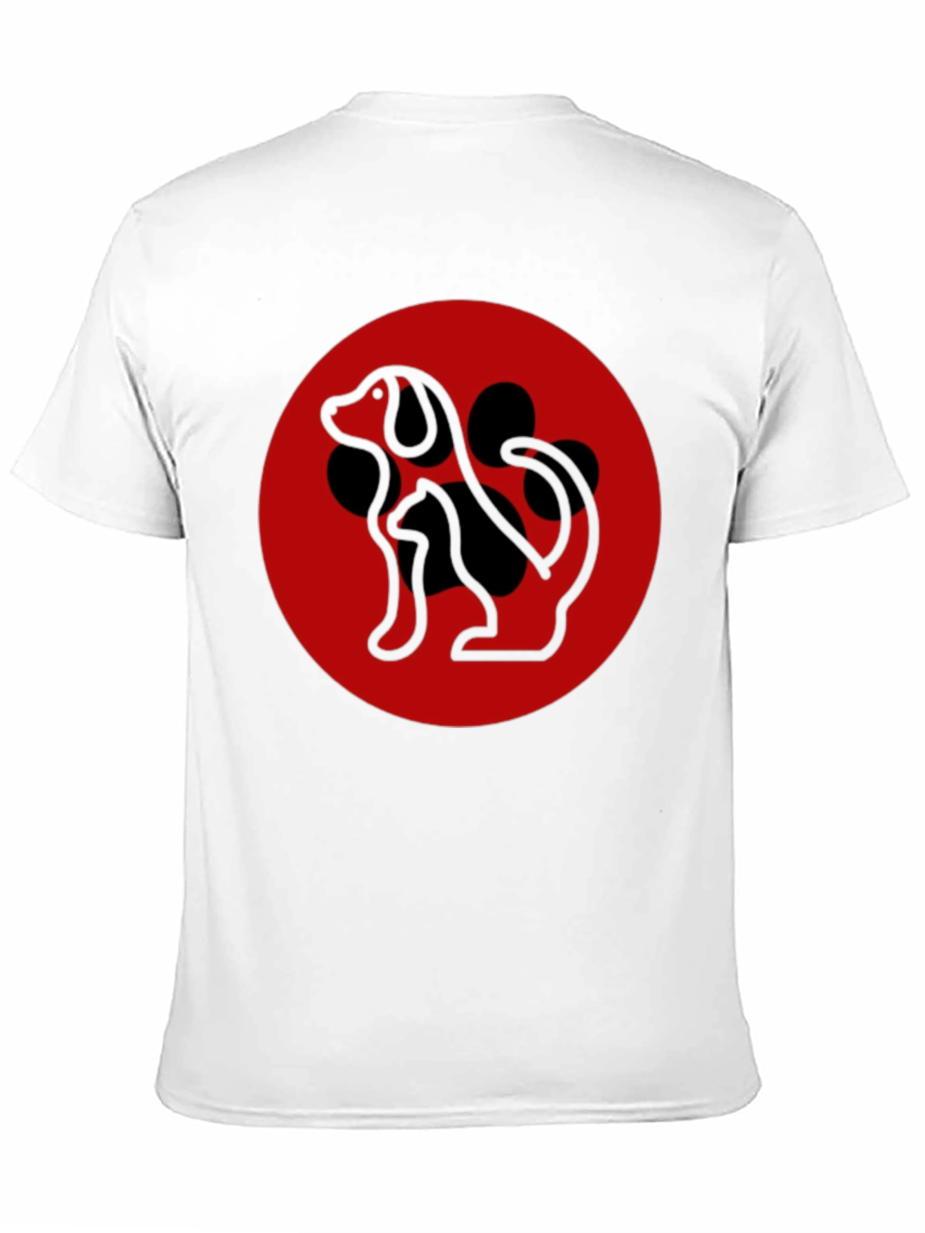Dog Silhouette Graphic Tee - Black Casual T-Shirt