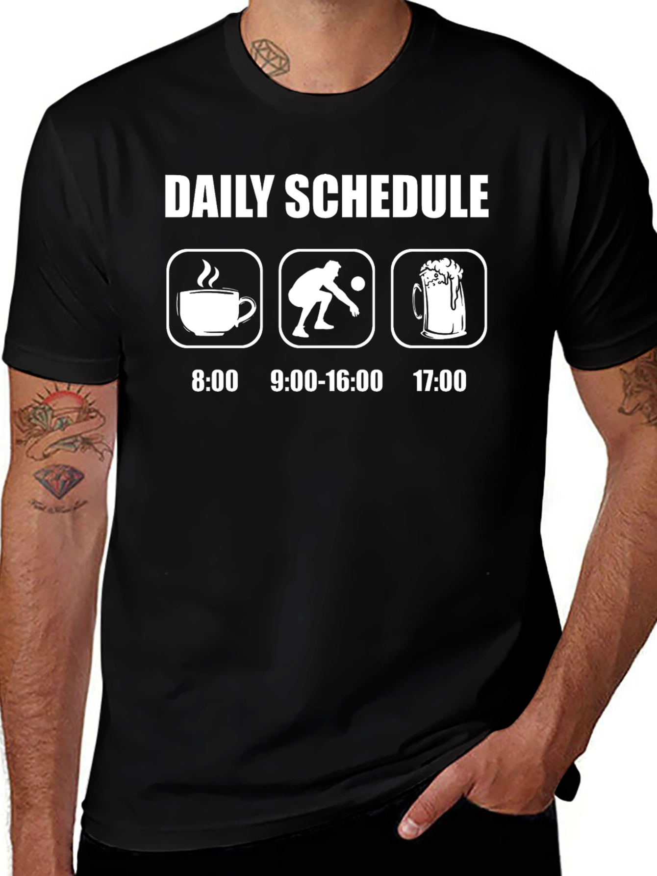 Daily Schedule Coffee Bowling Beer T-Shirt