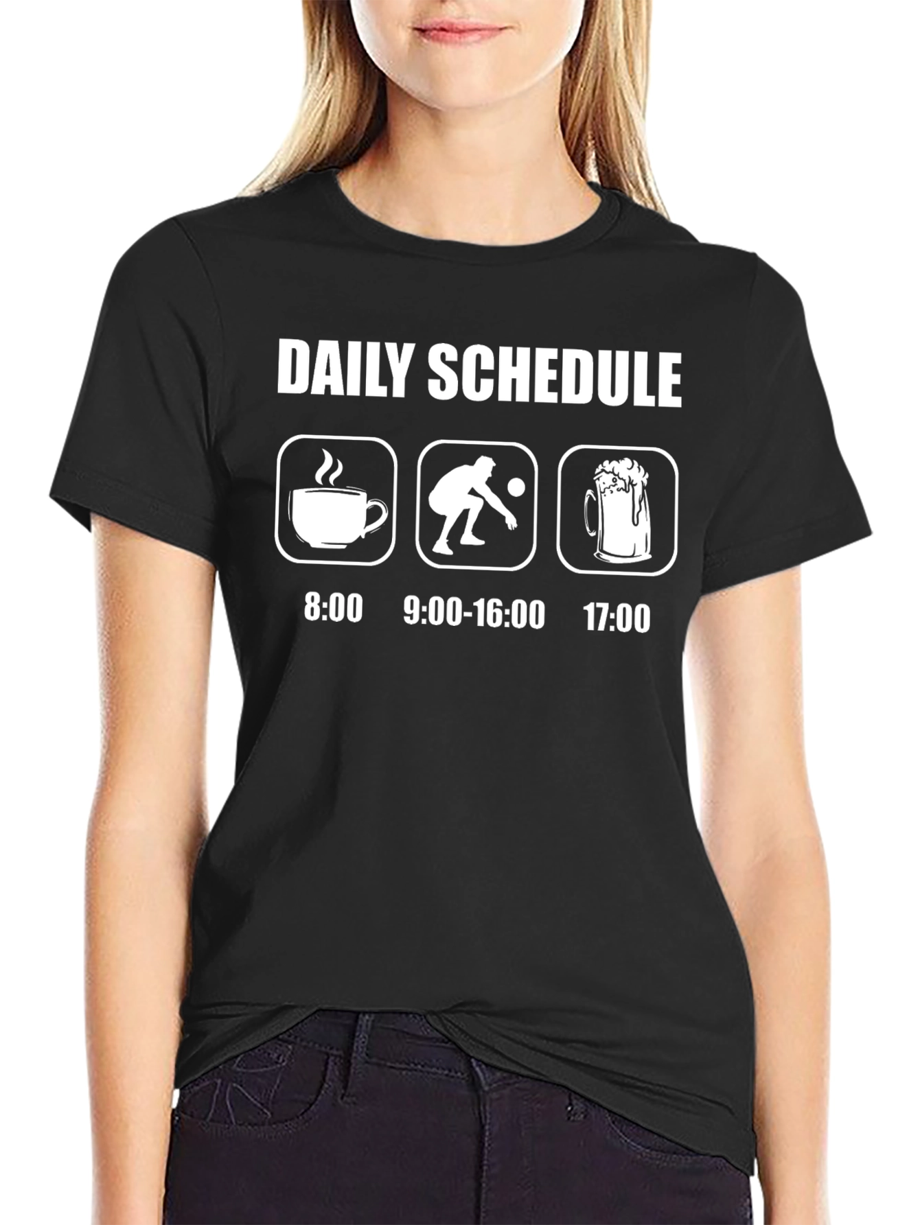 Daily Schedule Coffee Bowling Beer T-Shirt