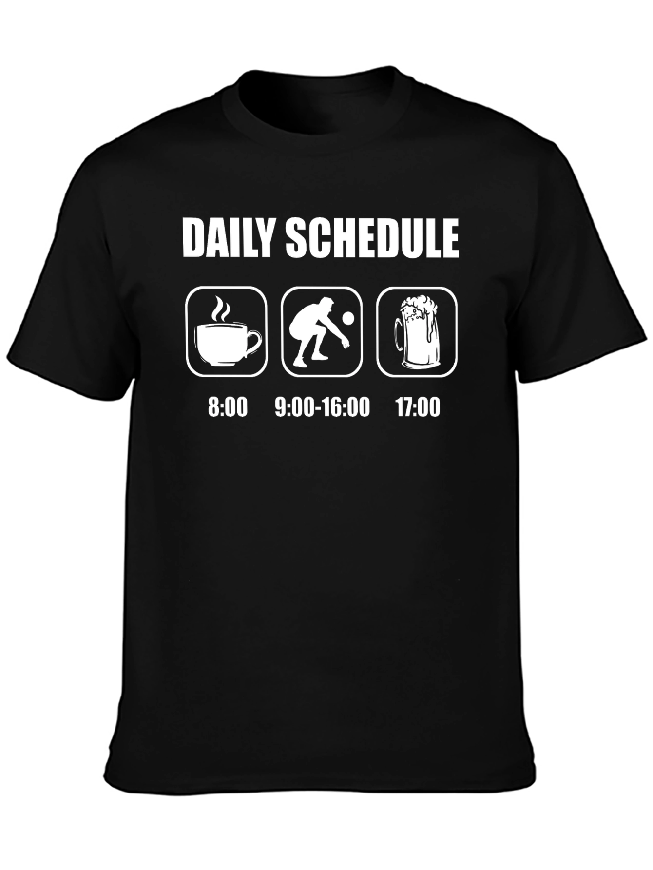 Daily Schedule Coffee Bowling Beer T-Shirt