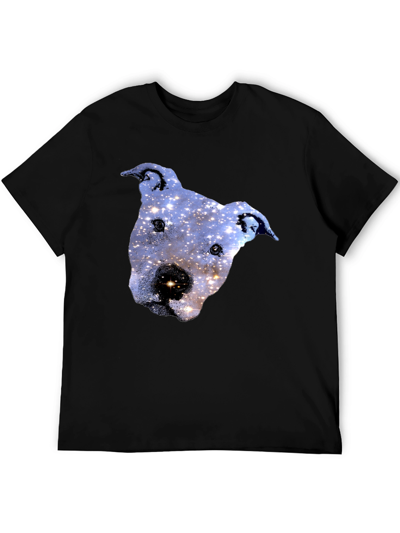 Galaxy Pitbull Head Black T-Shirt