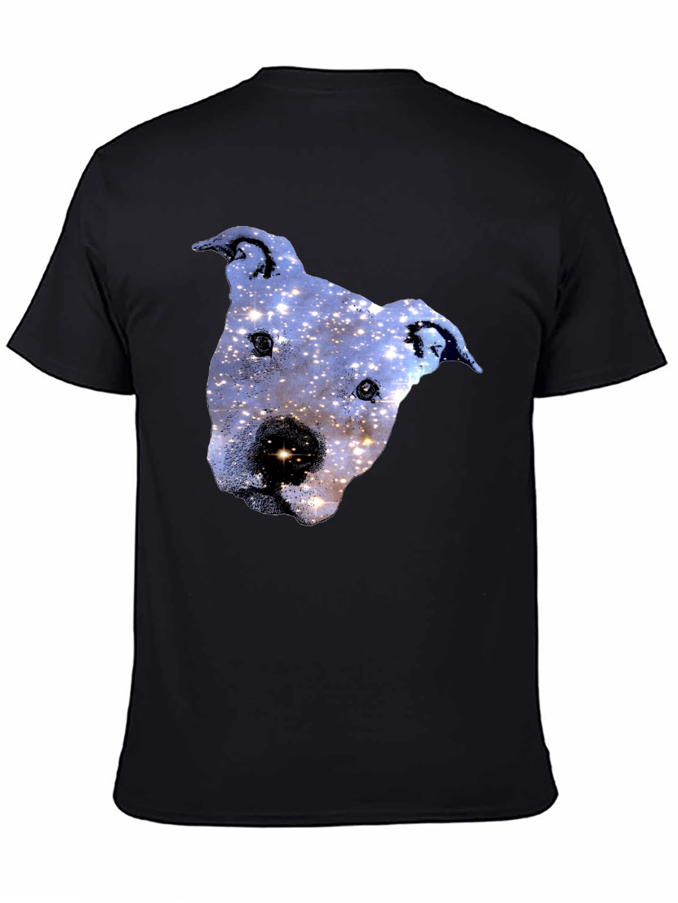 Galaxy Pitbull Head Black T-Shirt