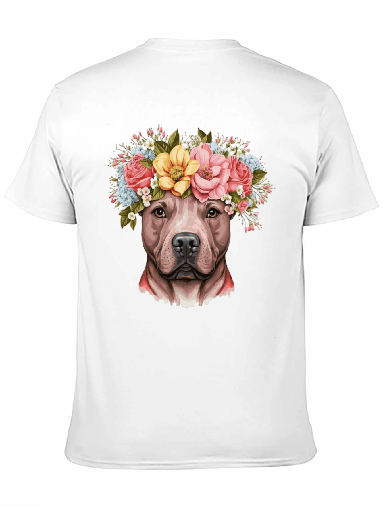 Dog Flower Crown T-Shirt - Pitbull Lover Tee