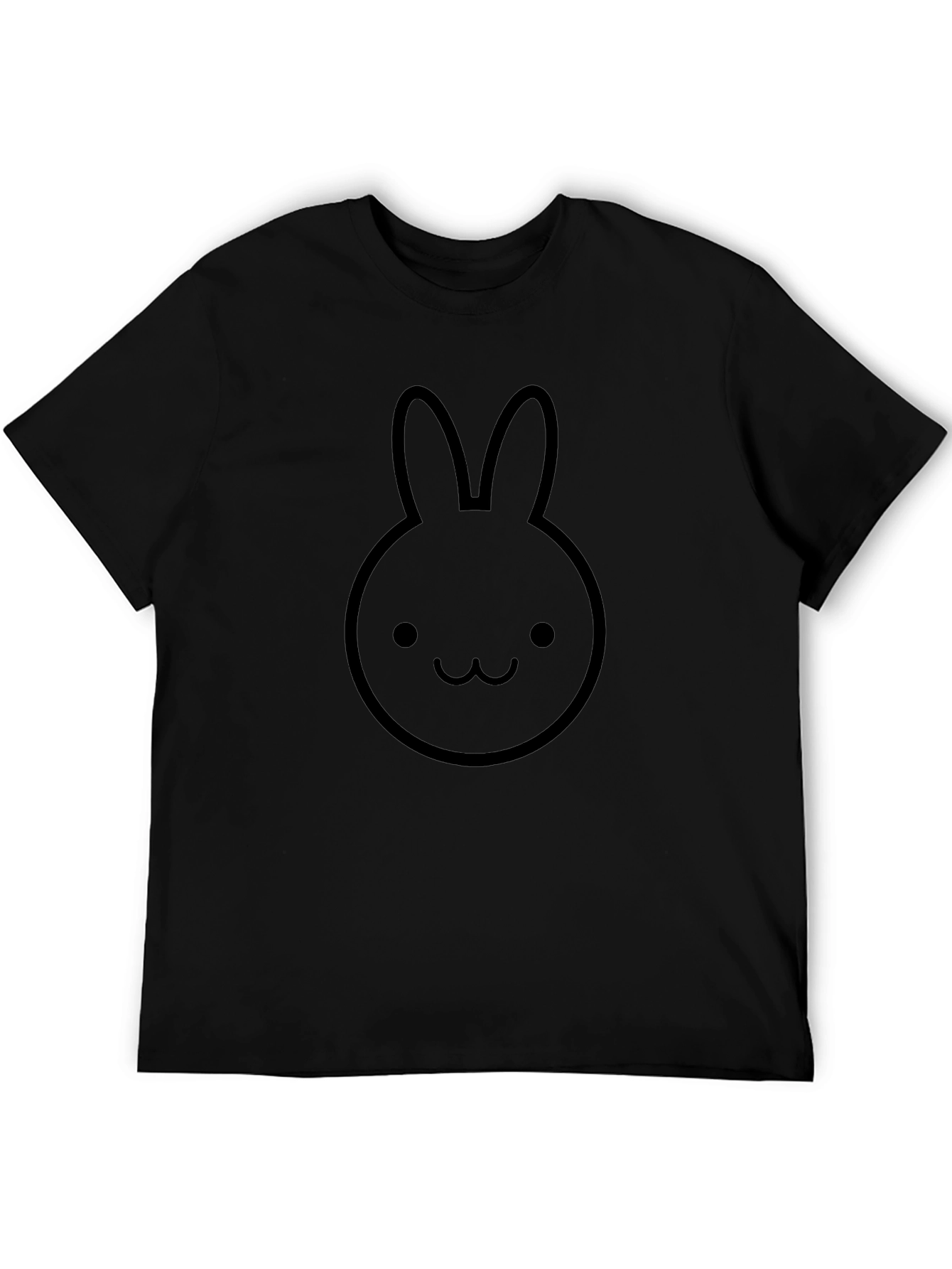 Bunny Graphic Tee - Cute Black Cotton T-Shirt