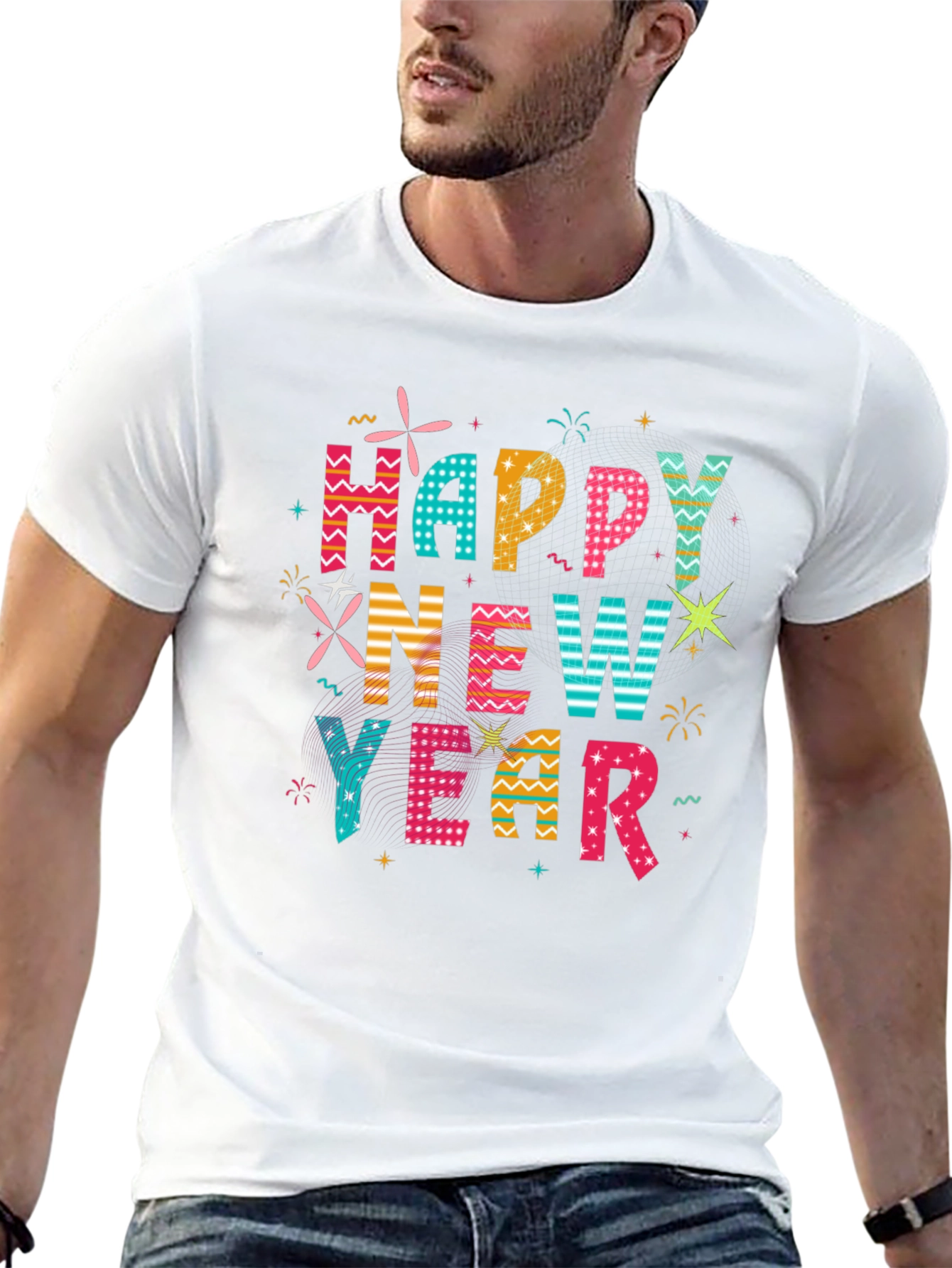 Happy New Year Graphic T-Shirt - Festive Holiday Tee