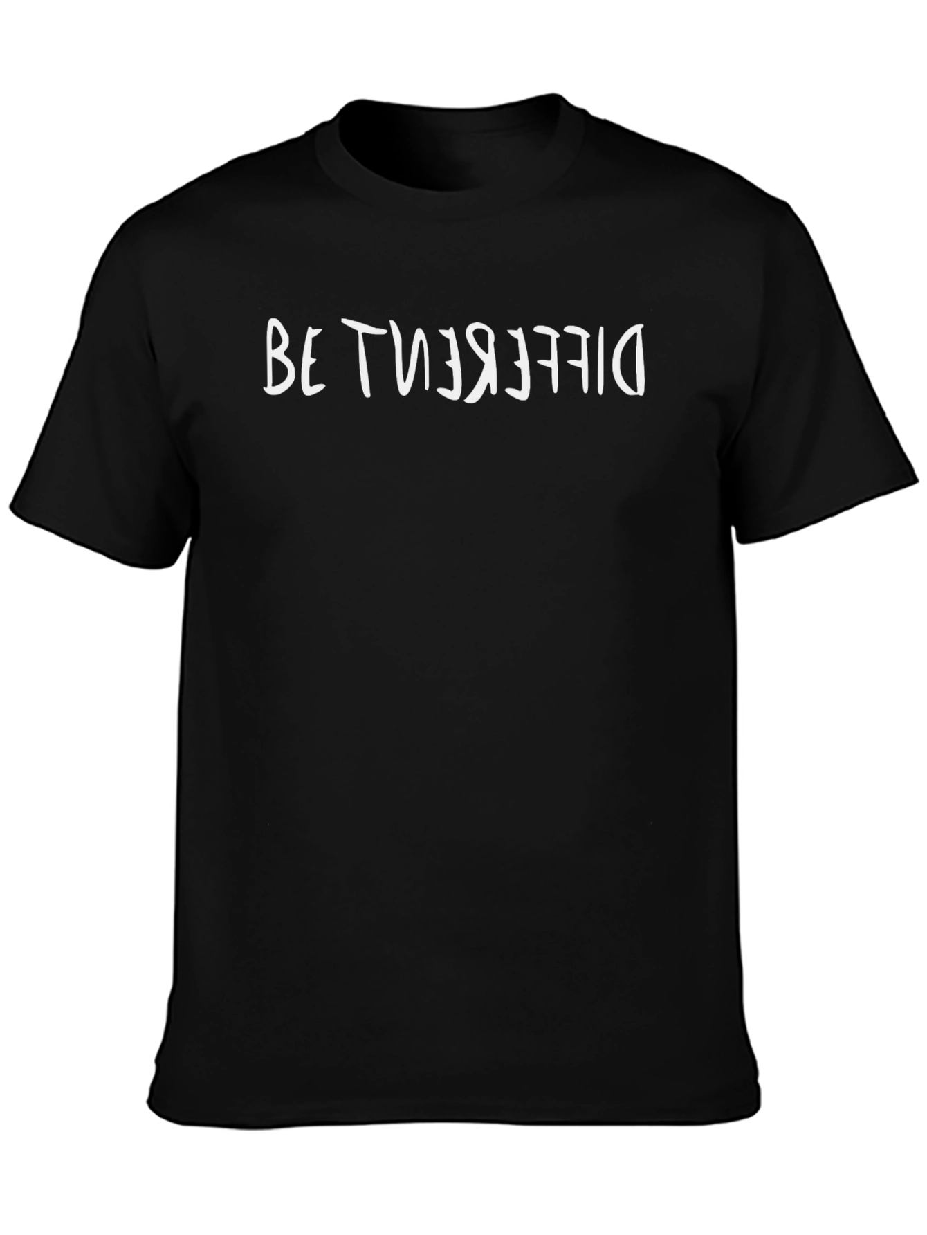 Reversed Be Different Black Crew Neck T-Shirt