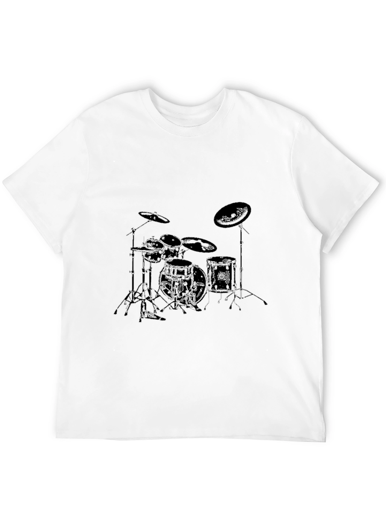 Drum Set Graphic Tee - Musicians Black T-Shirt
