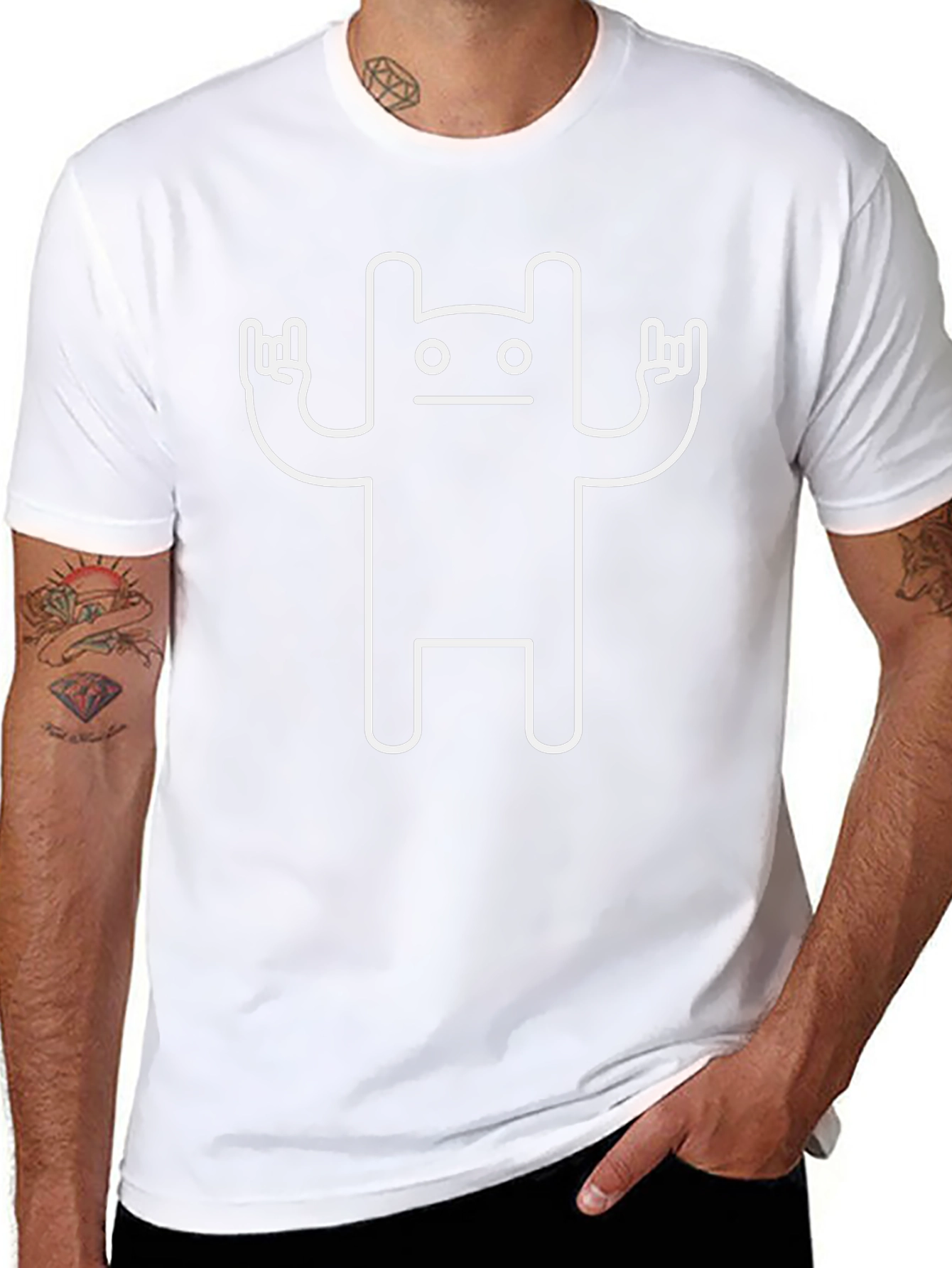 Cool Rock On Monster Graphic Black T-Shirt