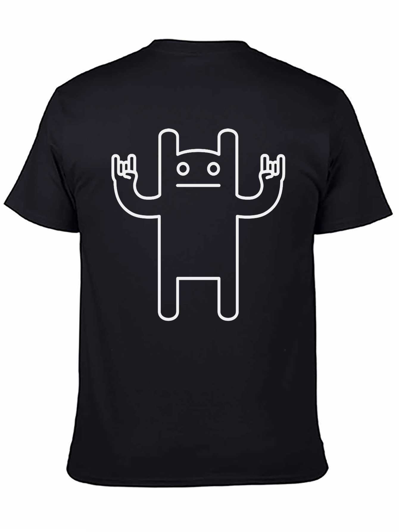 Cool Rock On Monster Graphic Black T-Shirt