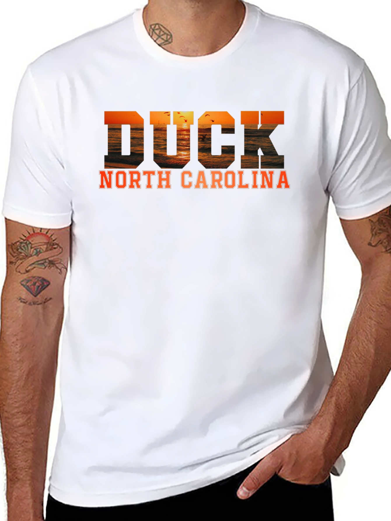 Duck North Carolina Sunset Graphic T-Shirt