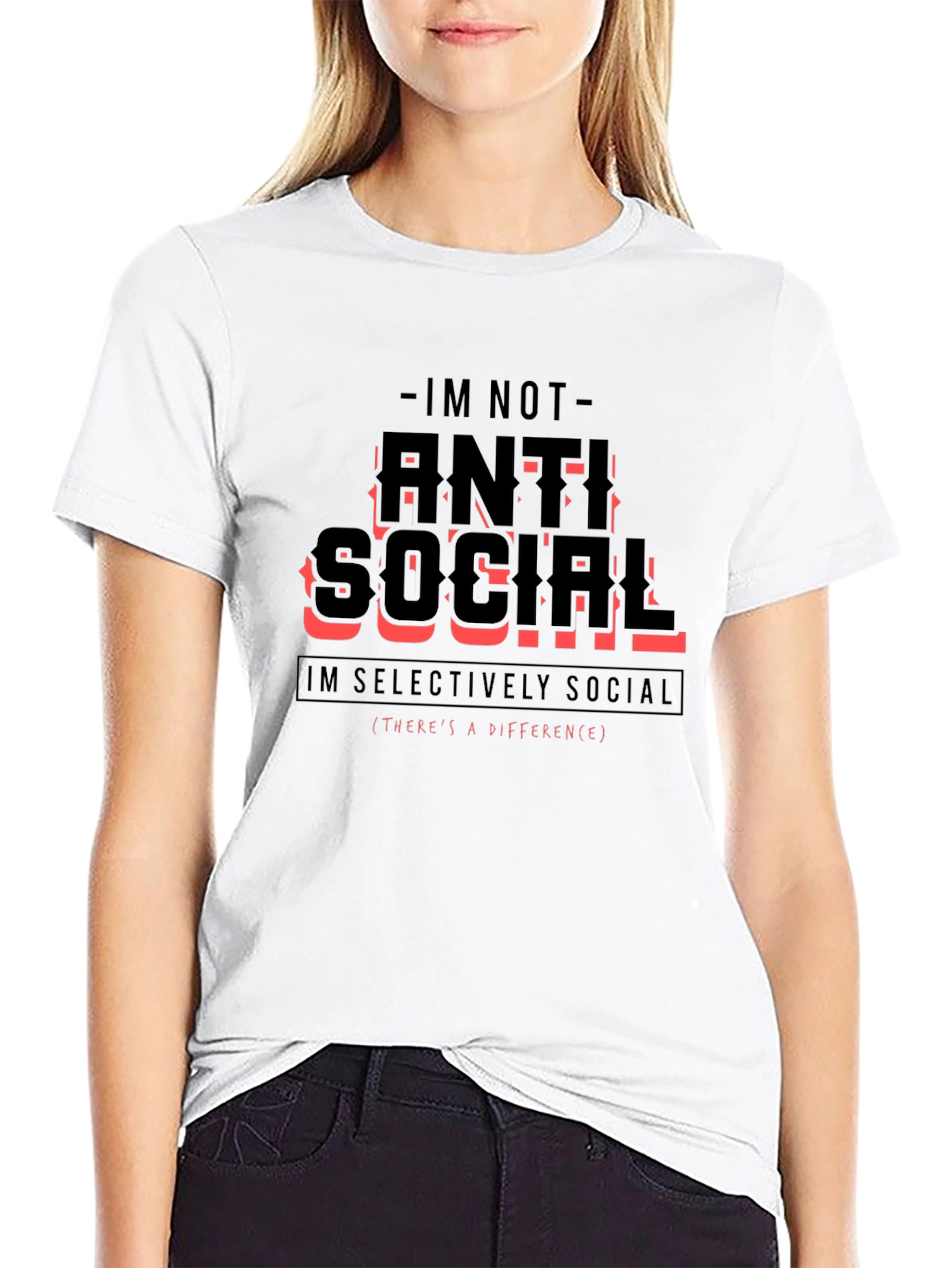 Anti Social Selectively Social Graphic T-Shirt