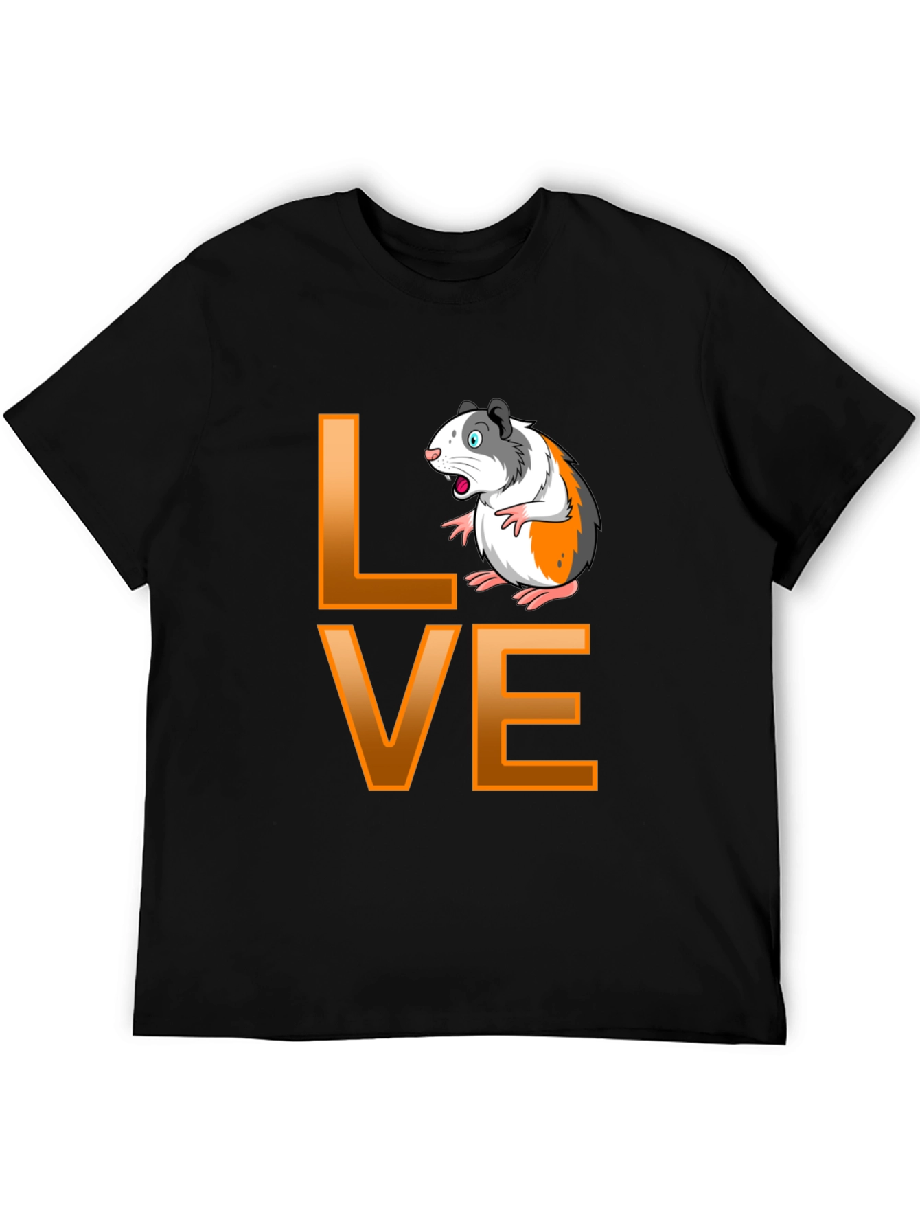 Guinea Pig Love Graphic T-Shirt - Black