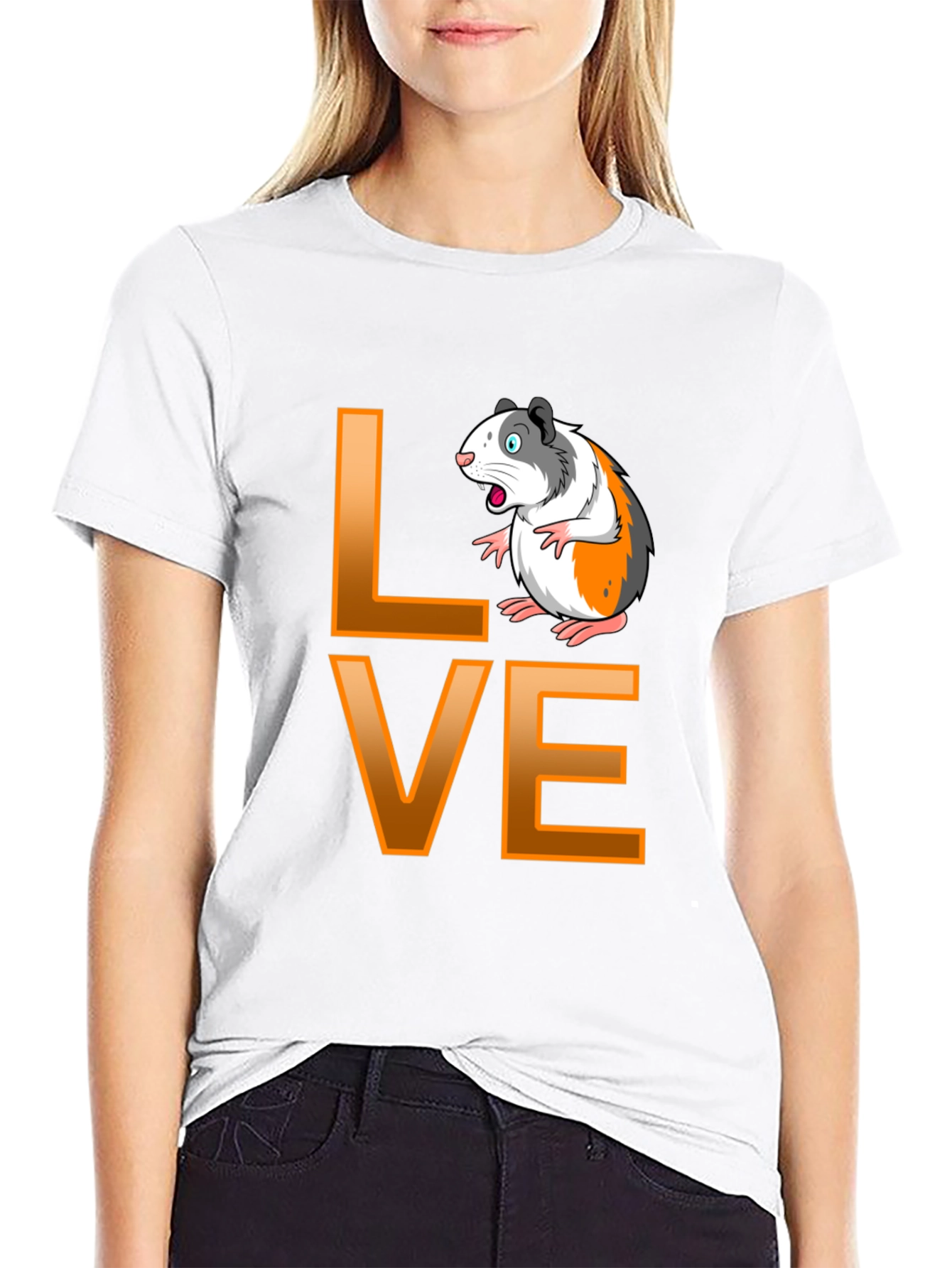 Guinea Pig Love Graphic T-Shirt - Black