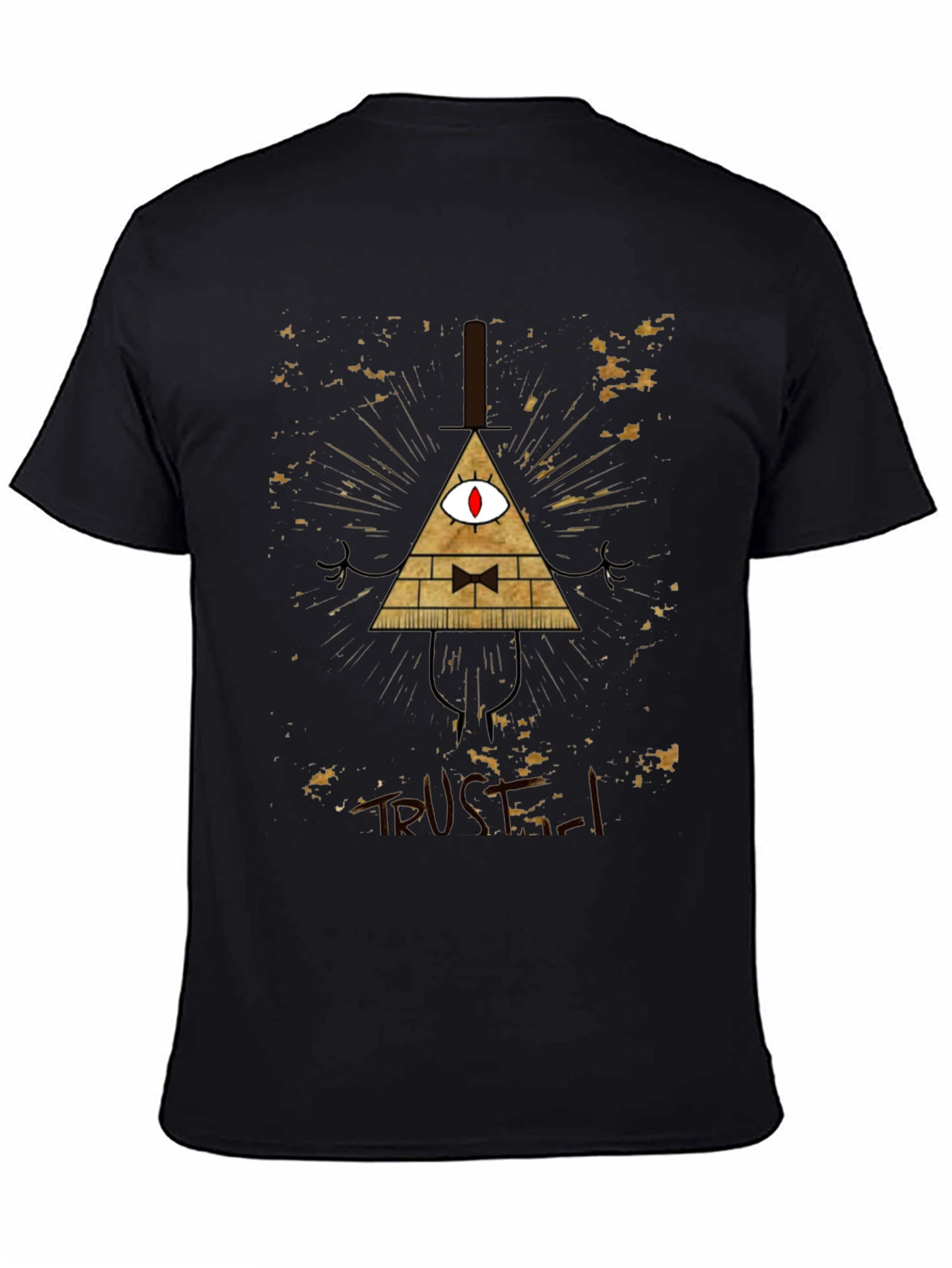 Mens Black Graphic Tee - Bill Cipher Design