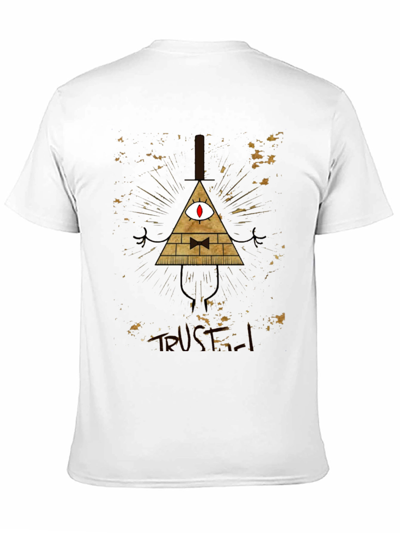 Mens Black Graphic Tee - Bill Cipher Design