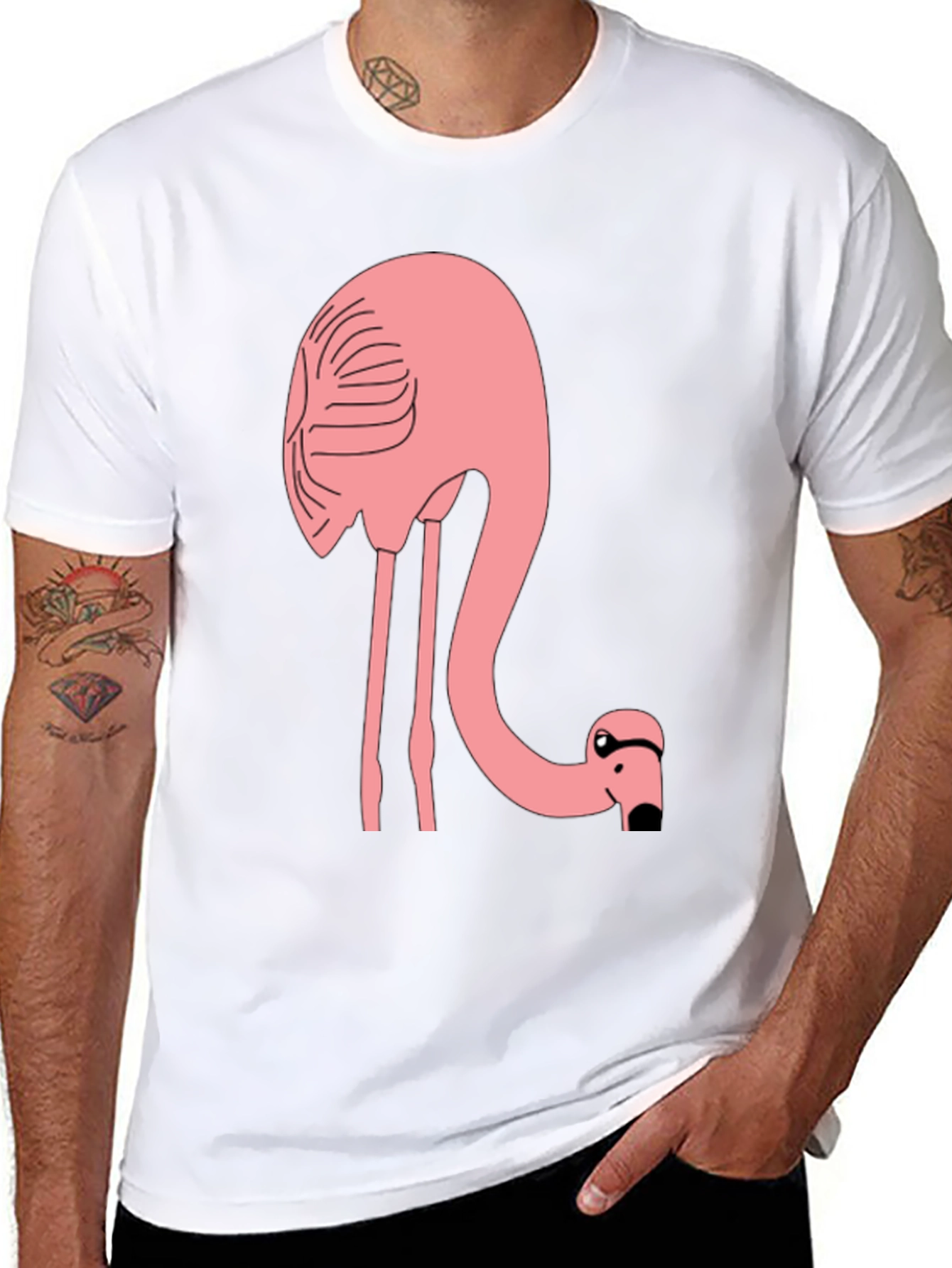 Flamingo T-Shirt - Black Cotton Tee