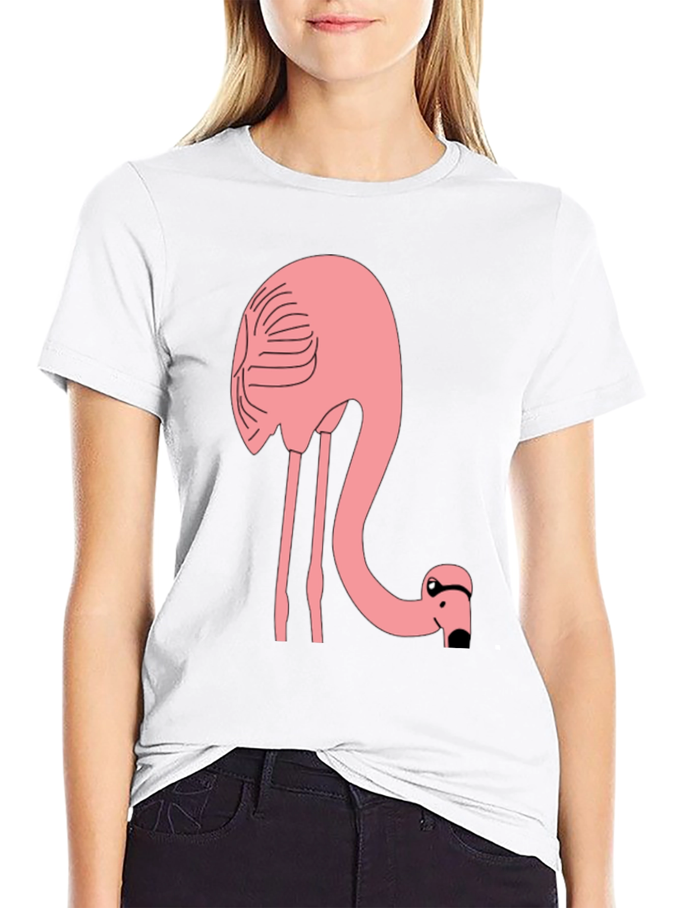 Flamingo T-Shirt - Black Cotton Tee