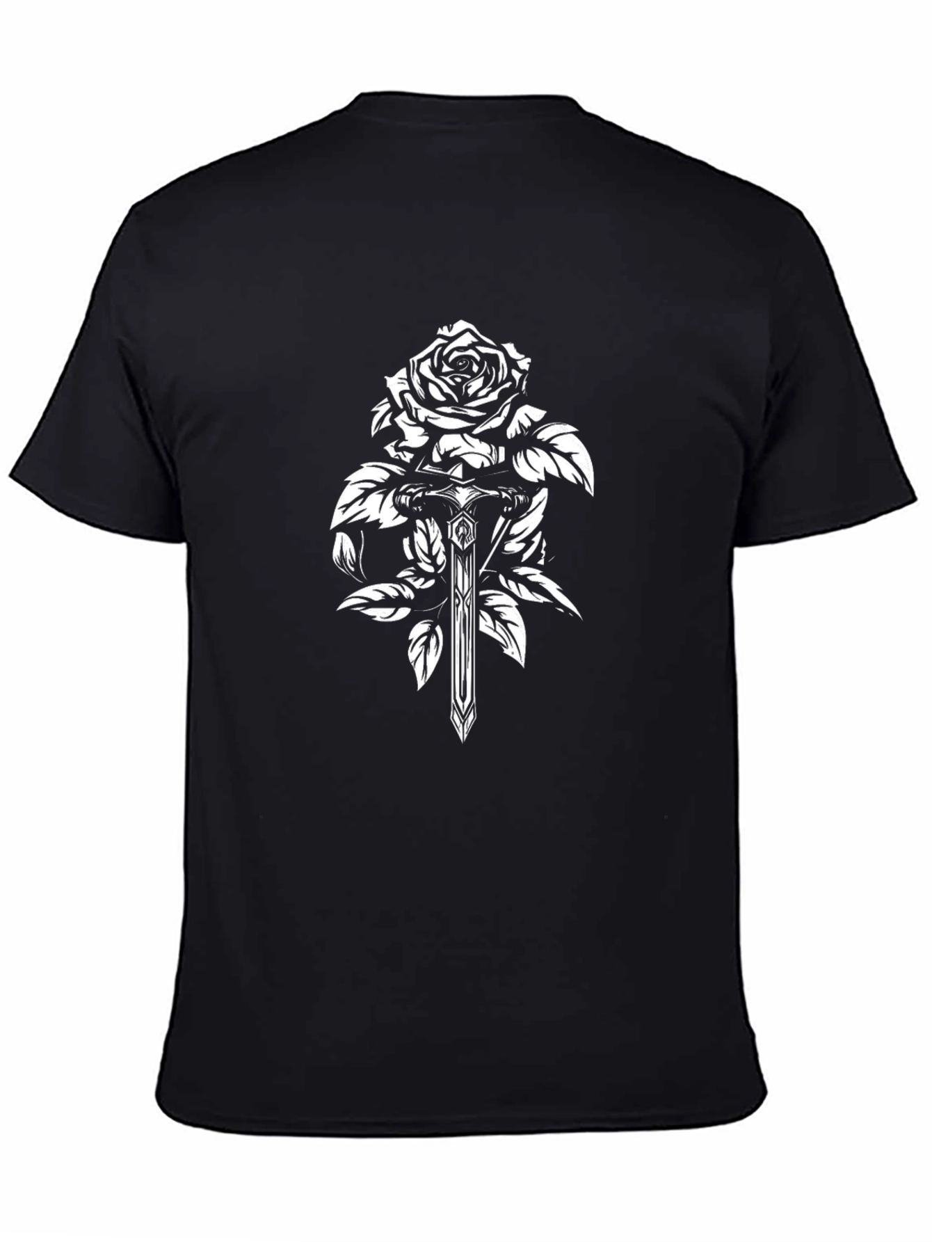 Rose & Sword Graphic Black T-Shirt