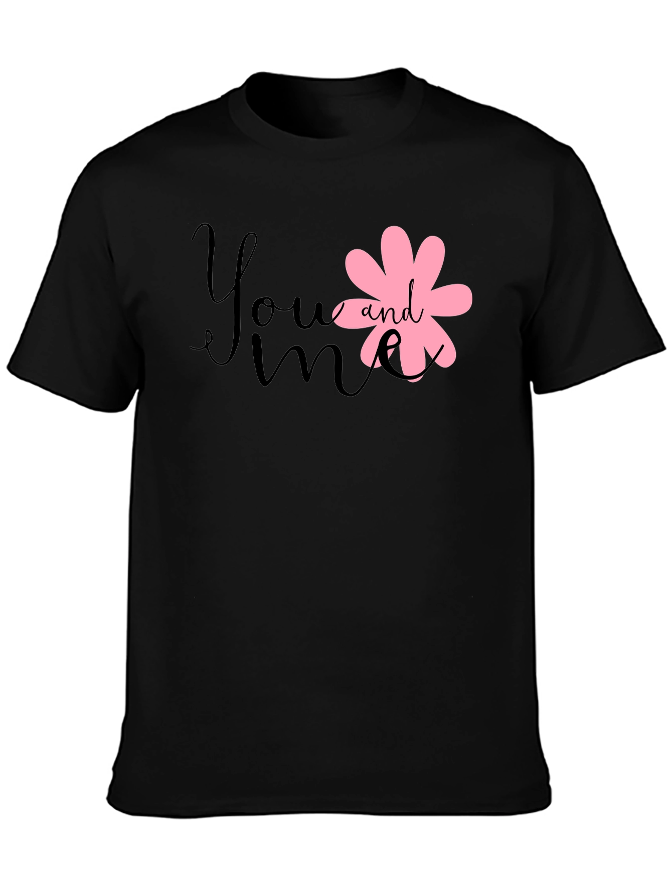 Cute You and Me Graphic Black Tee