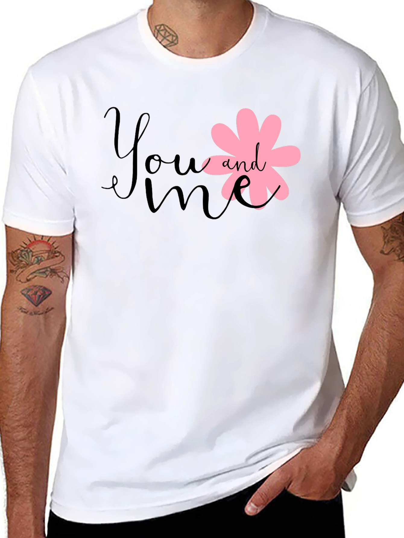 Cute You and Me Graphic Black Tee