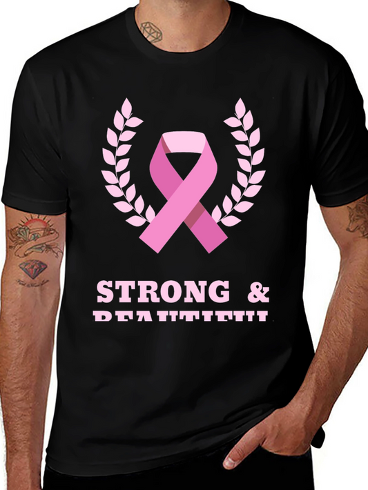 Strong & Beautiful Breast Cancer Awareness Ribbon T-Shirt