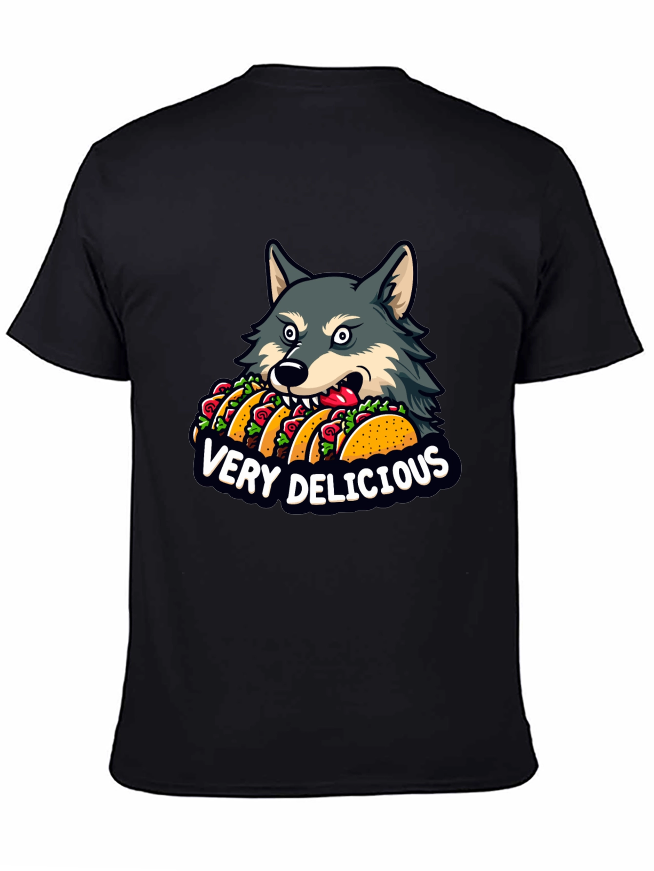 Wolf Eating Tacos Graphic Tee - Very Delicious!