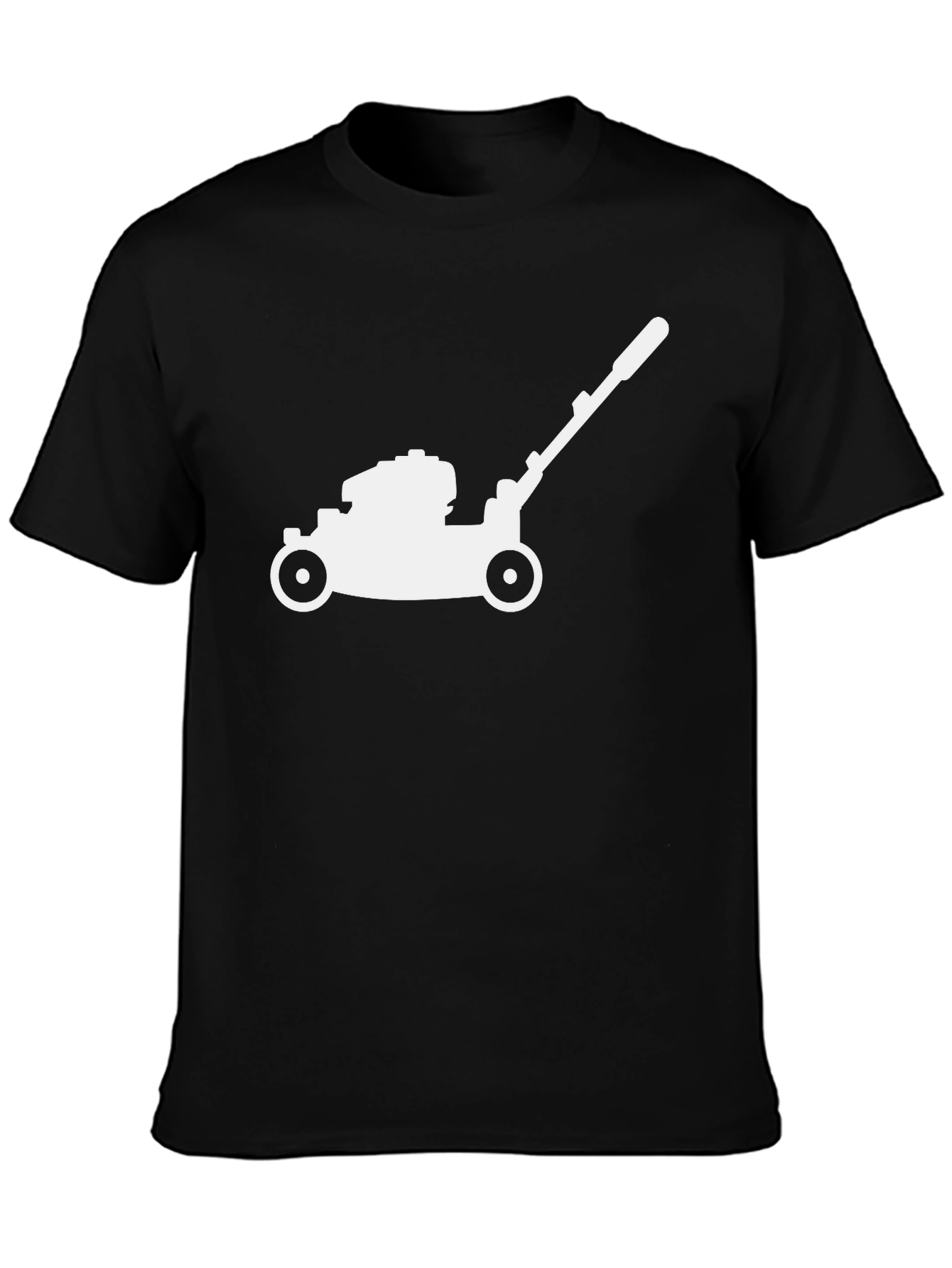 Lawn Mower Graphic Tee - Black Cotton T-Shirt