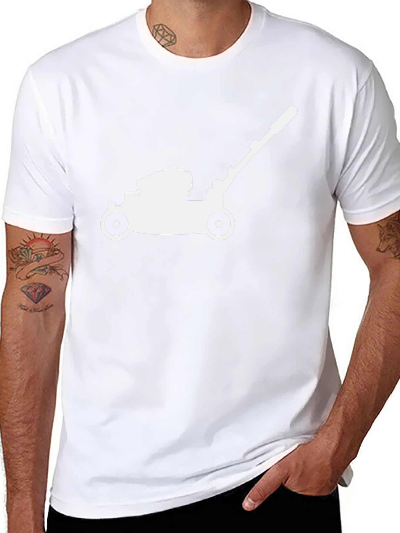 Lawn Mower Graphic Tee - Black Cotton T-Shirt