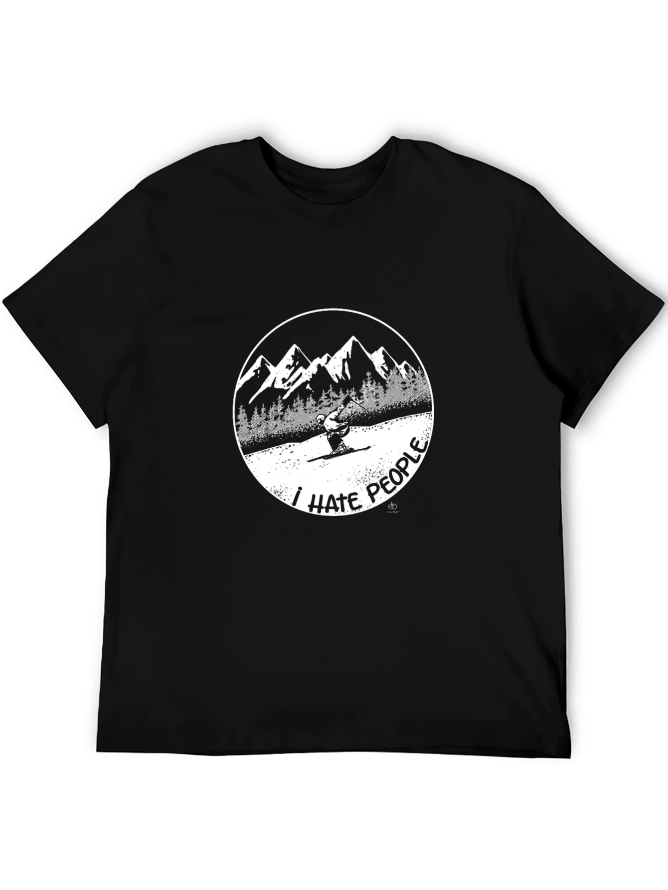 I Hate People Skiing Graphic Tee - Black