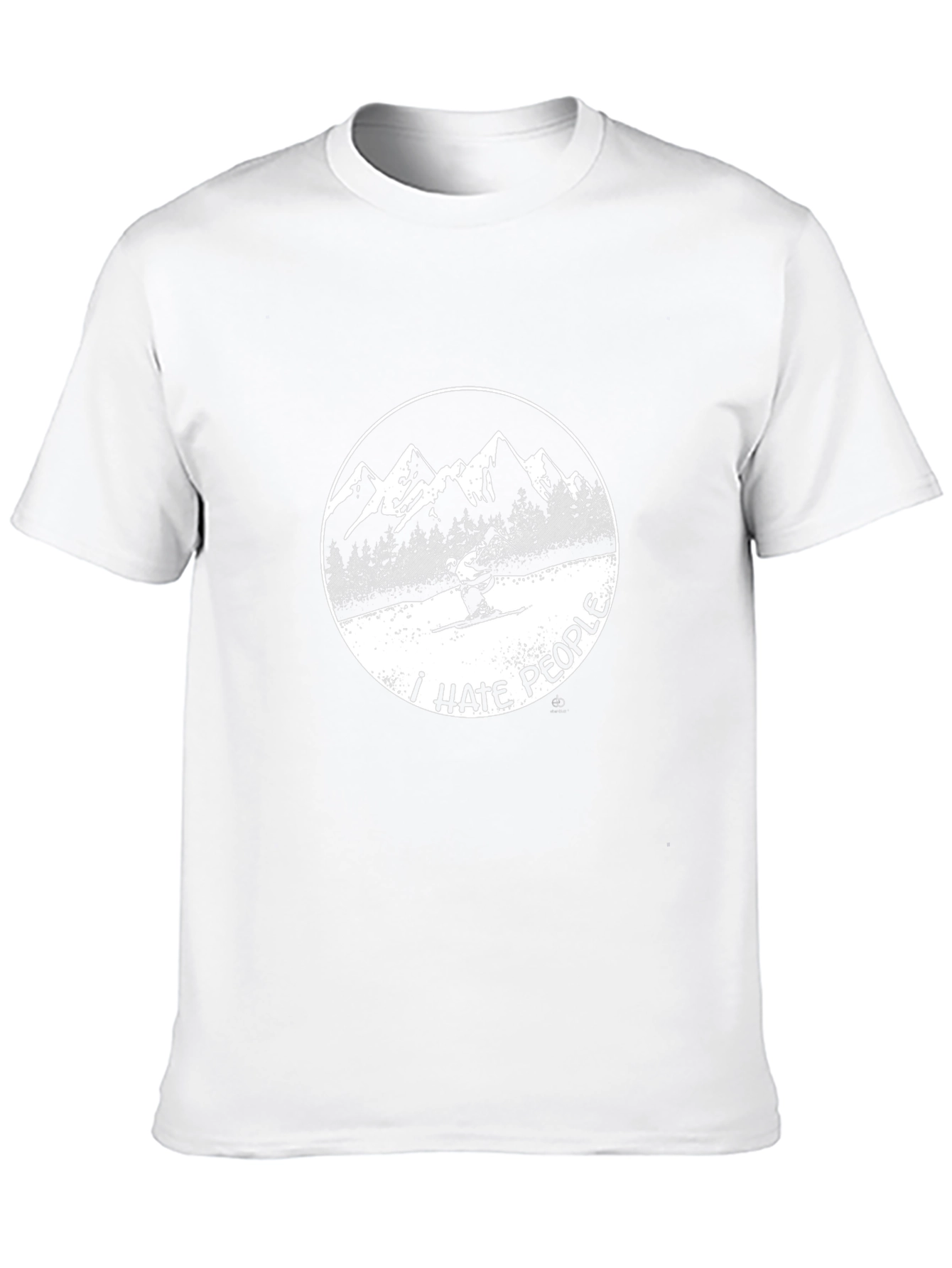 I Hate People Skiing Graphic Tee - Black