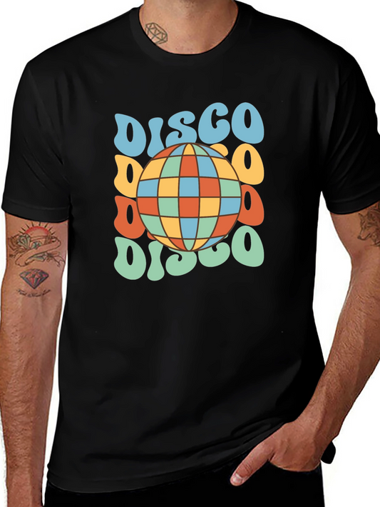 Retro Disco Ball T-Shirt - Black Tee
