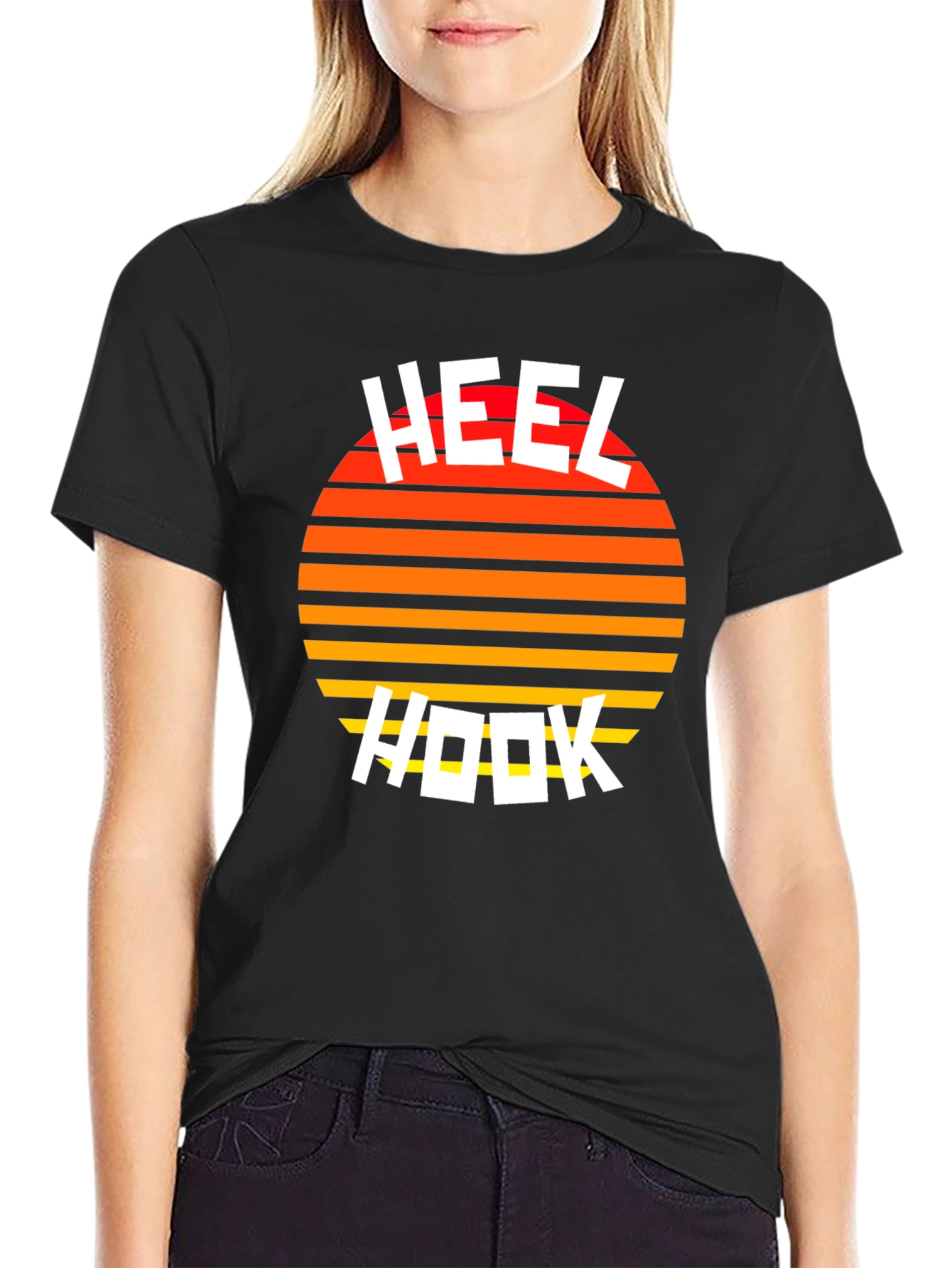 Heel Hook Retro Sunset Graphic Tee - Black