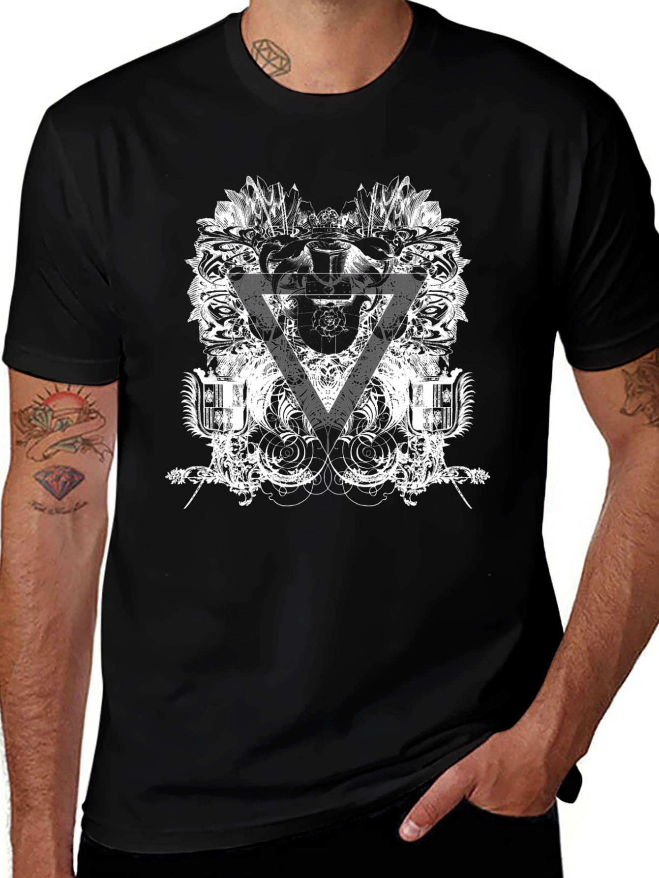 Edgy Graphic Print Black T-Shirt