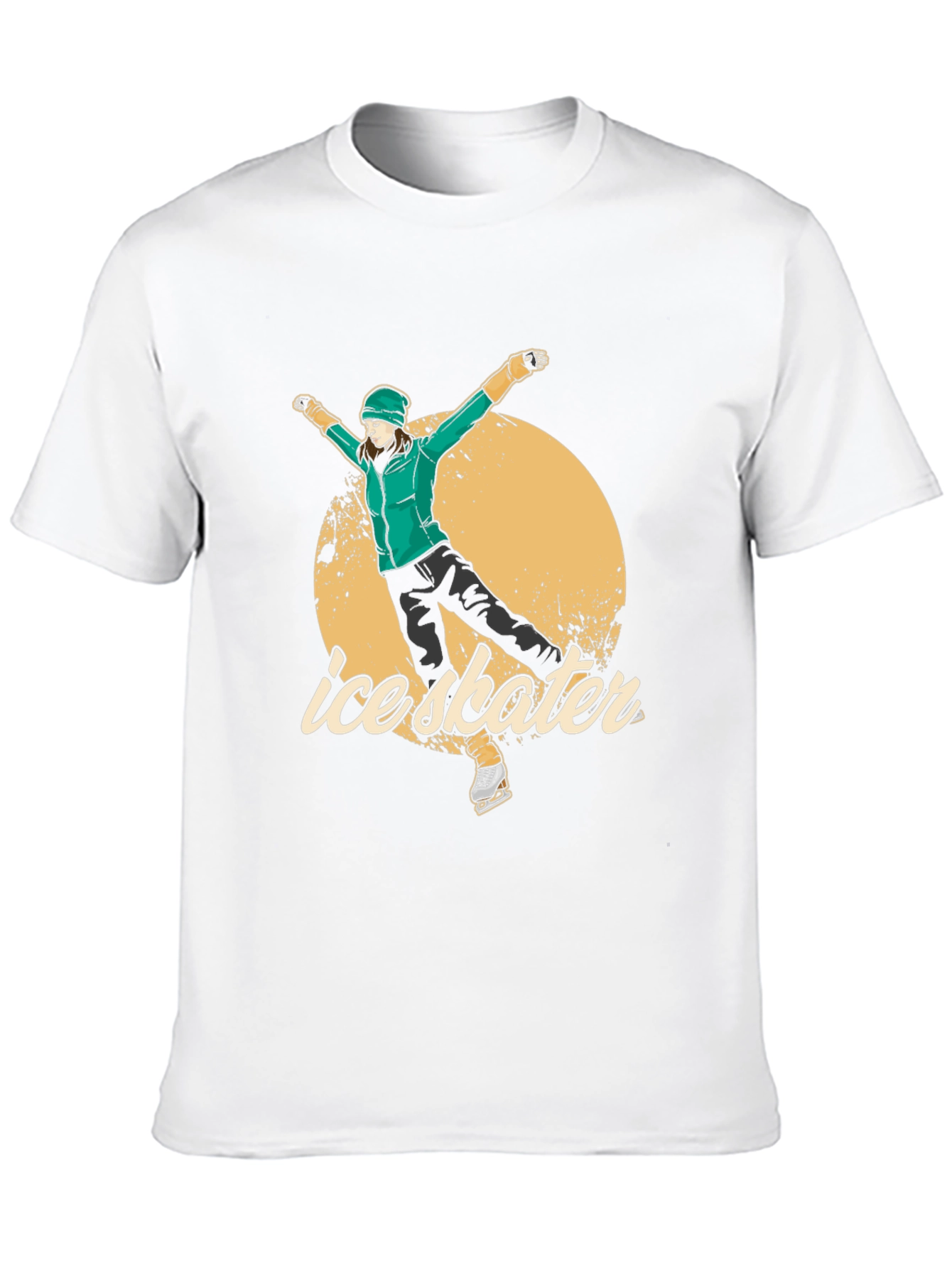 Ice Skater Graphic Tee - Black Cotton T-Shirt