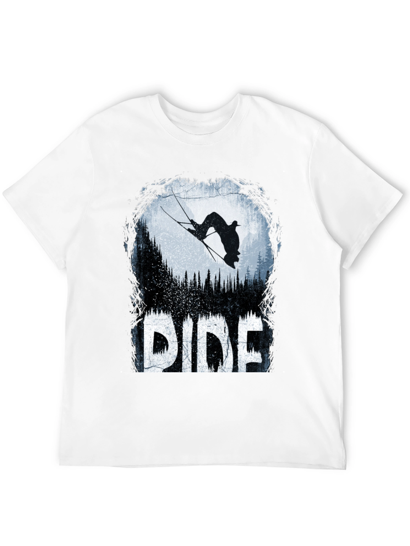 Ride T-Shirt: Skier Silhouette Design